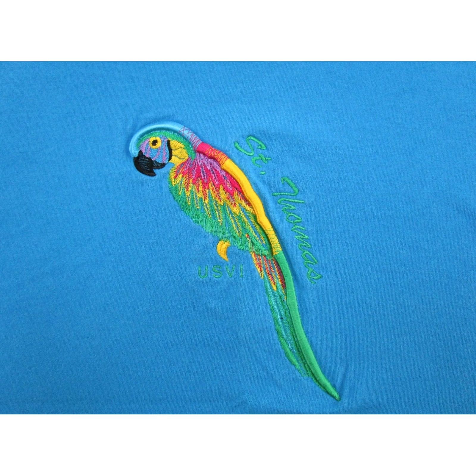 Vintage Vintage United States Virgin Islands Parrot Embroidered Crew Neck T-Shirt Size L Men Cotton Blue 90s 90s Vintage Shirt Size US L / EU 52-54 / 3 - 2 Thumbnail