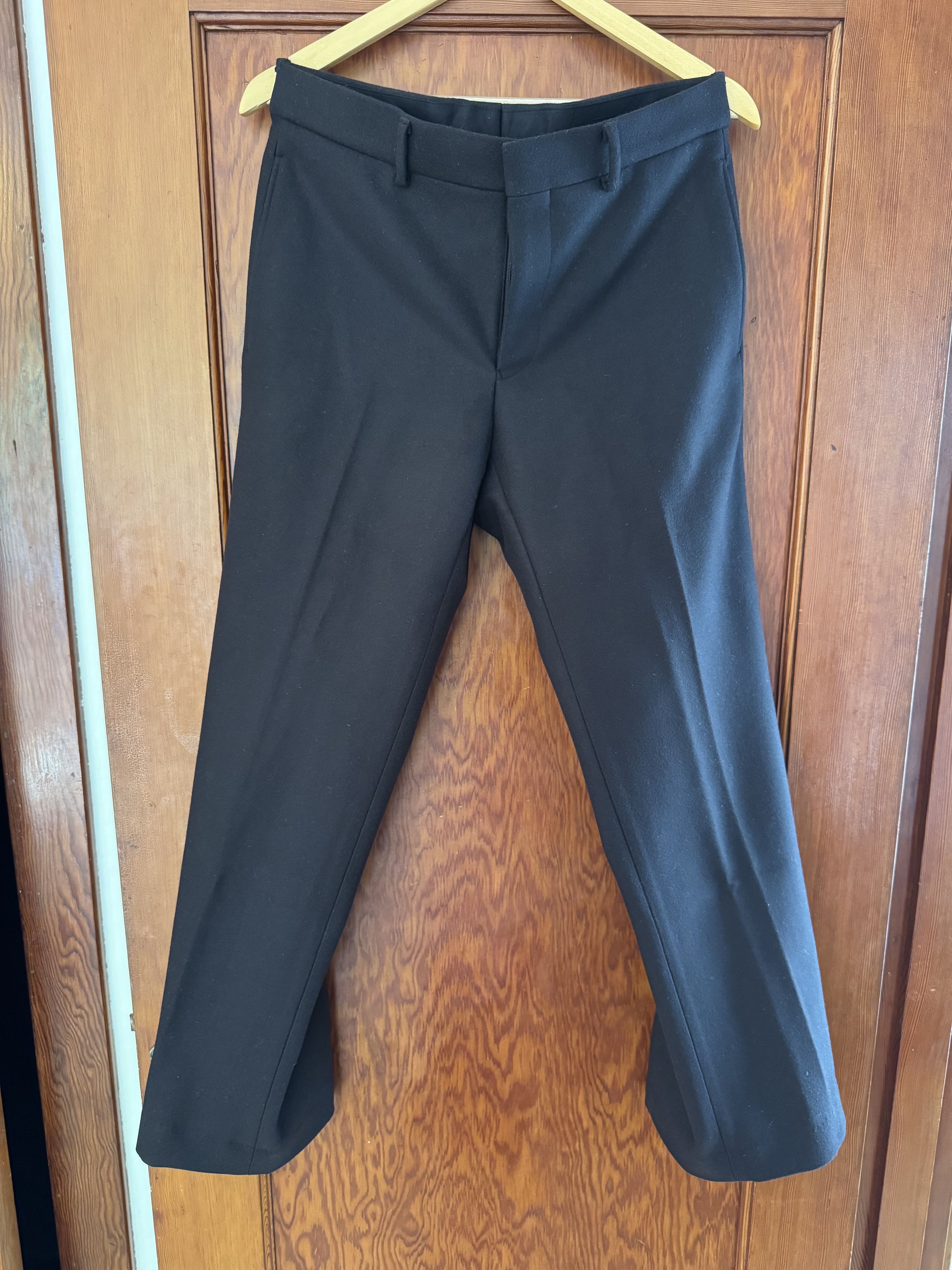 Comoli Navy Wool Flannel Piped Trousers Size US 32 / EU 48 - 1 Thumbnail