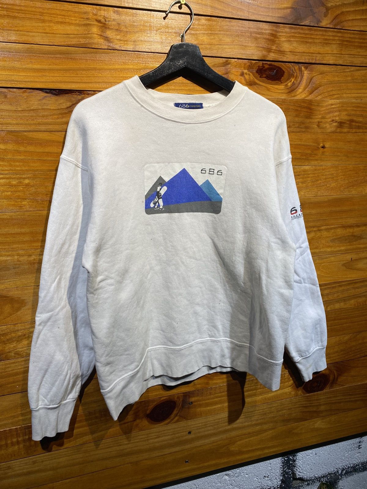 686 Vintage 686 Enterprises Snowboarding Sweatshirt White Size US M / EU 48-50 / 2 - 3 Thumbnail