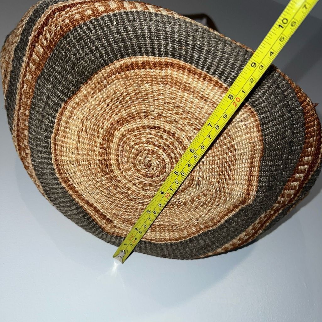 Vintage Vintage African Sisal Market Woven Bag Leather Handles & Str Size ONE SIZE - 7 Thumbnail