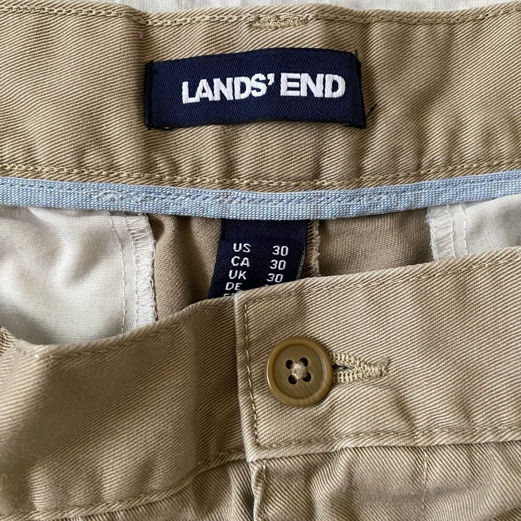 Lands' End Lands End men 30/30 cotton blend flat front tan chinos Size US 30 / EU 46 - 6 Thumbnail