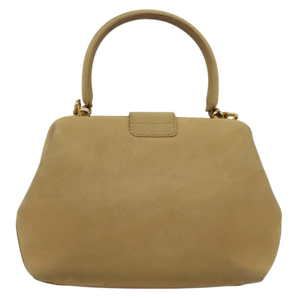 Celine CELINE Hand Bag Leather Beige Gold Size ONE SIZE - 3 Thumbnail