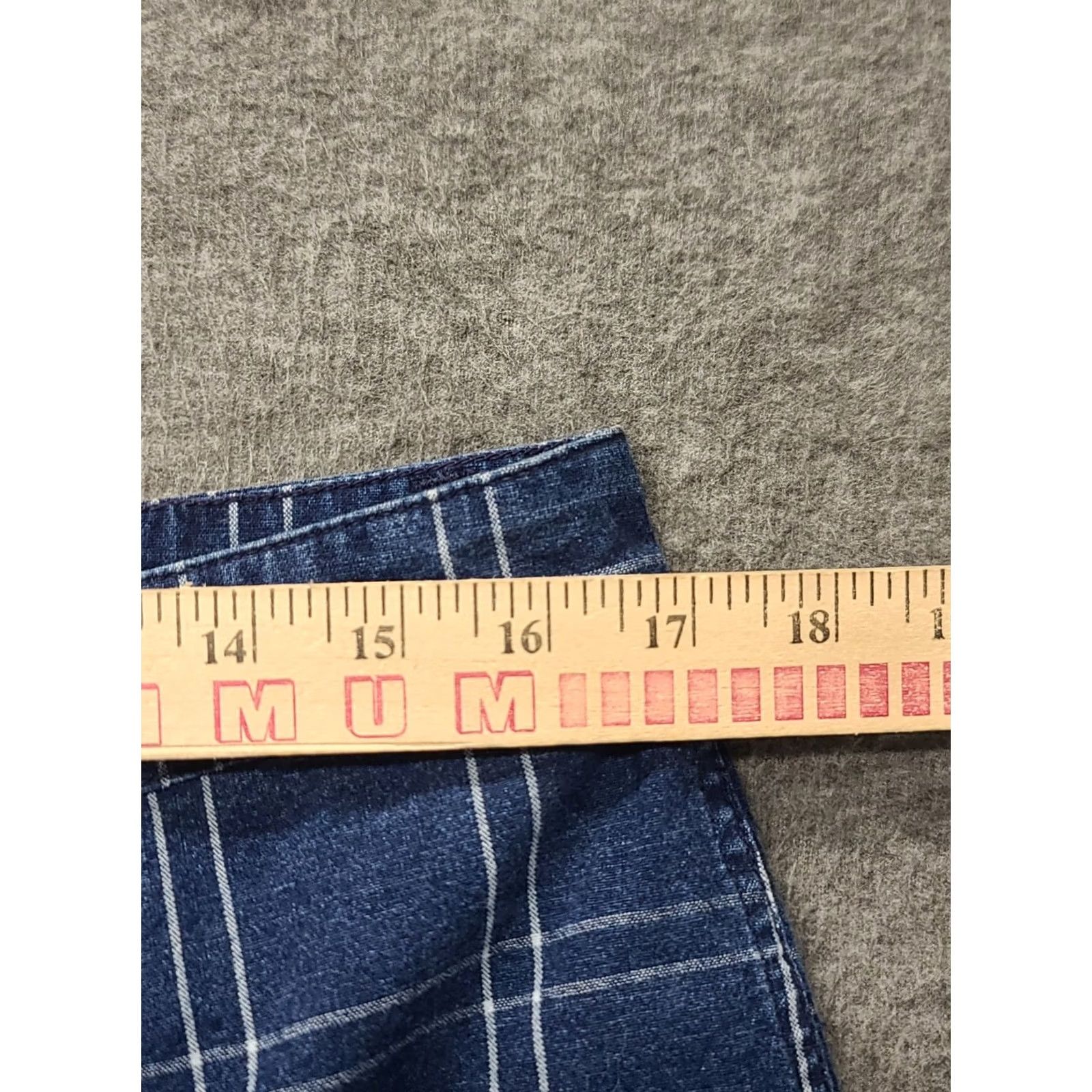 Madewell VINTAGE Madewell Pants Womens 32x23 Emmett Wide-Leg Crop Regular Fit High Rise Stretch Check Blue Cotton Spandex Casual Workwear 90s Womens Size 24" / US 00 / IT 34 - 4 Thumbnail