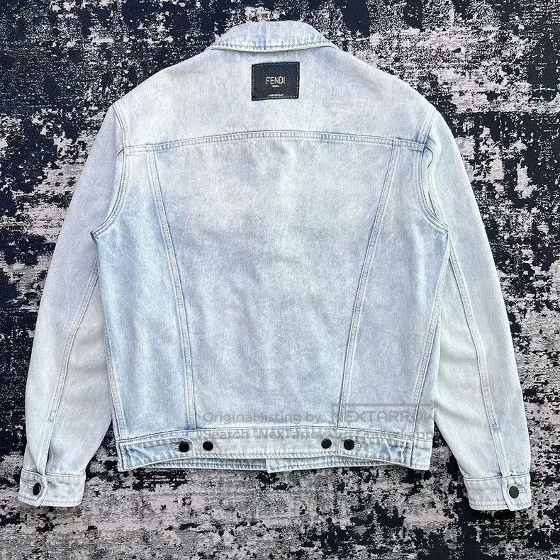 Fendi Fendi Letter Logo Embroidered Washed Denim Jacket Size US M / EU 48-50 / 2 - 5 Thumbnail