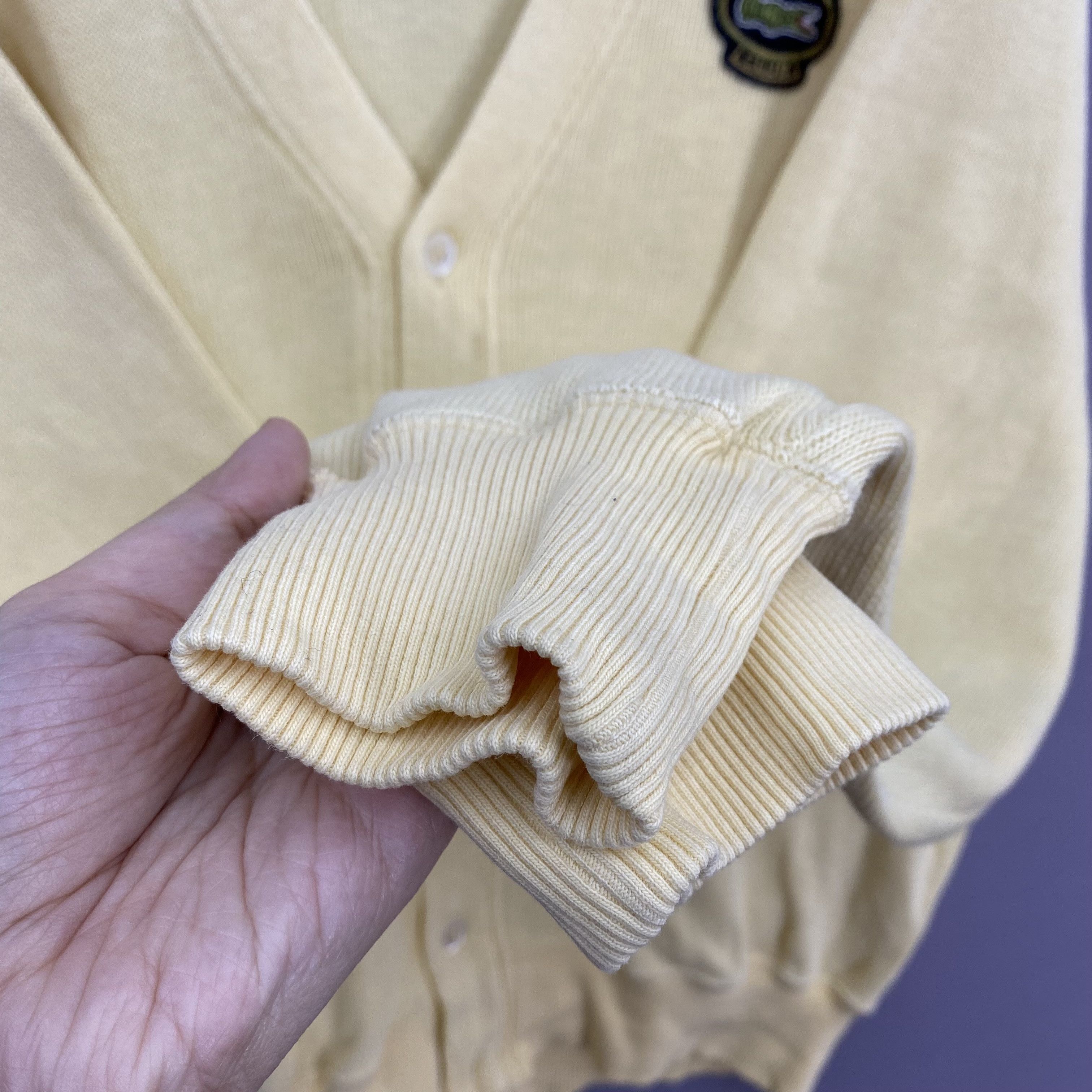 Lacoste Vintage 90s Lacoste Ribbed Knit Cardigan V-Neck Sweater Size US M / EU 48-50 / 2 - 5 Thumbnail