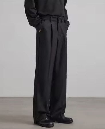 Vintage High Waist Straight Wide Leg Pleated Pants / Trousers Size US 29 - 2 Thumbnail