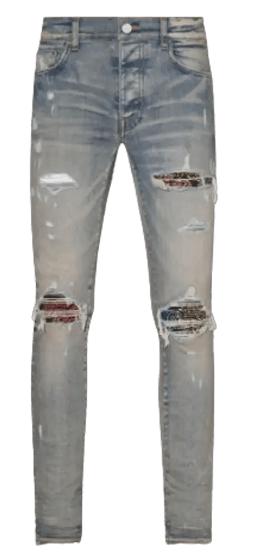 Amiri o1gr1nt1124 Rainbow Paisley Thrasher Jeans in Clay Indigo Size US 33 - 1 Thumbnail
