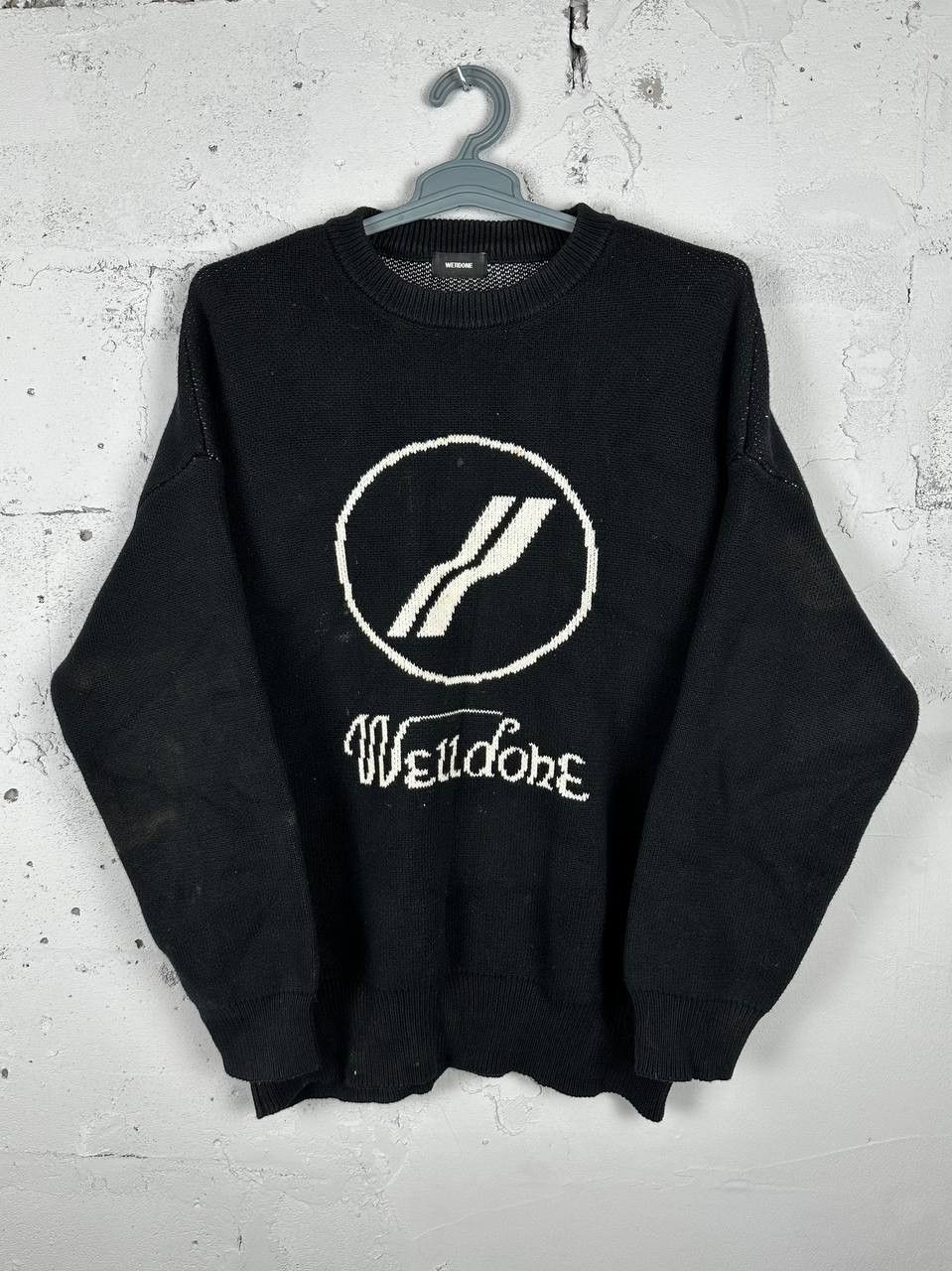 Japanese Brand WE11DONE Big Logo Knitted Sweater long sleeve Oversized Size US XL / EU 56 / 4 - 1 Thumbnail