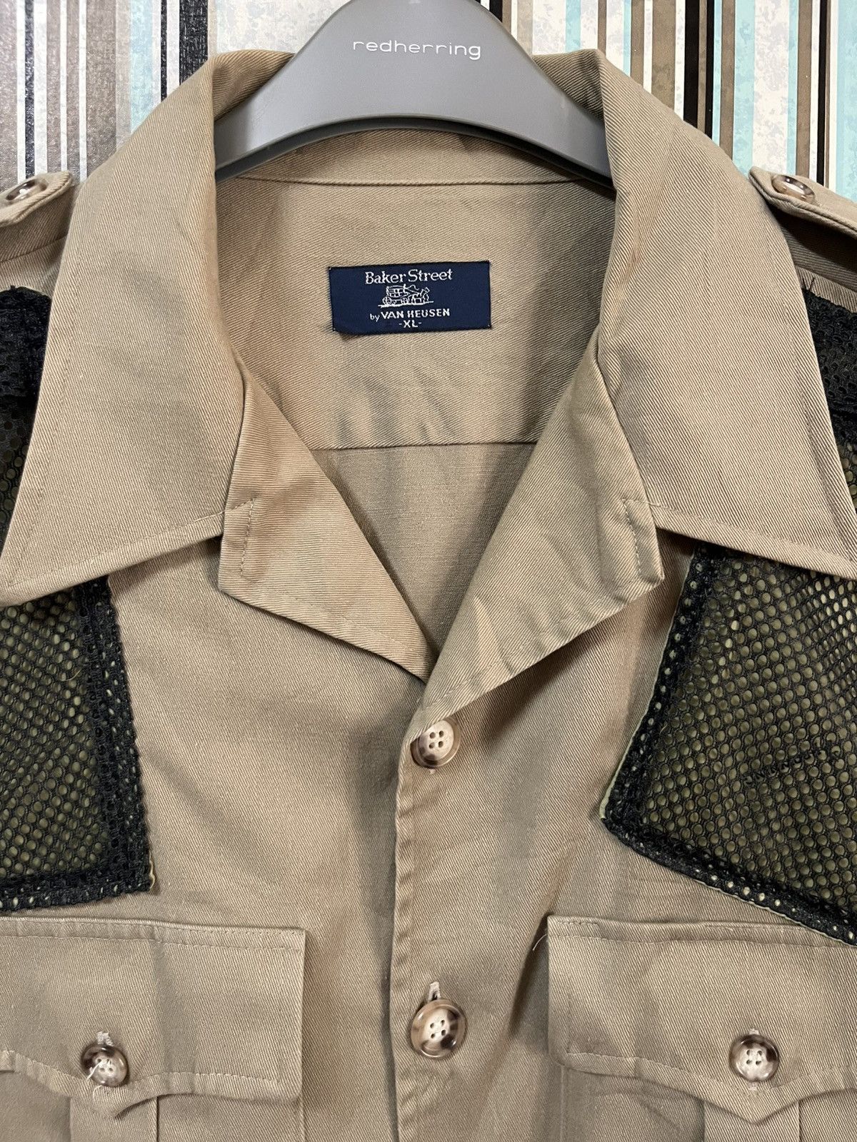 Van Heusen 1970s Baker street by van heusen khaki hunting #F4 Size US XL / EU 56 / 4 - 4 Thumbnail