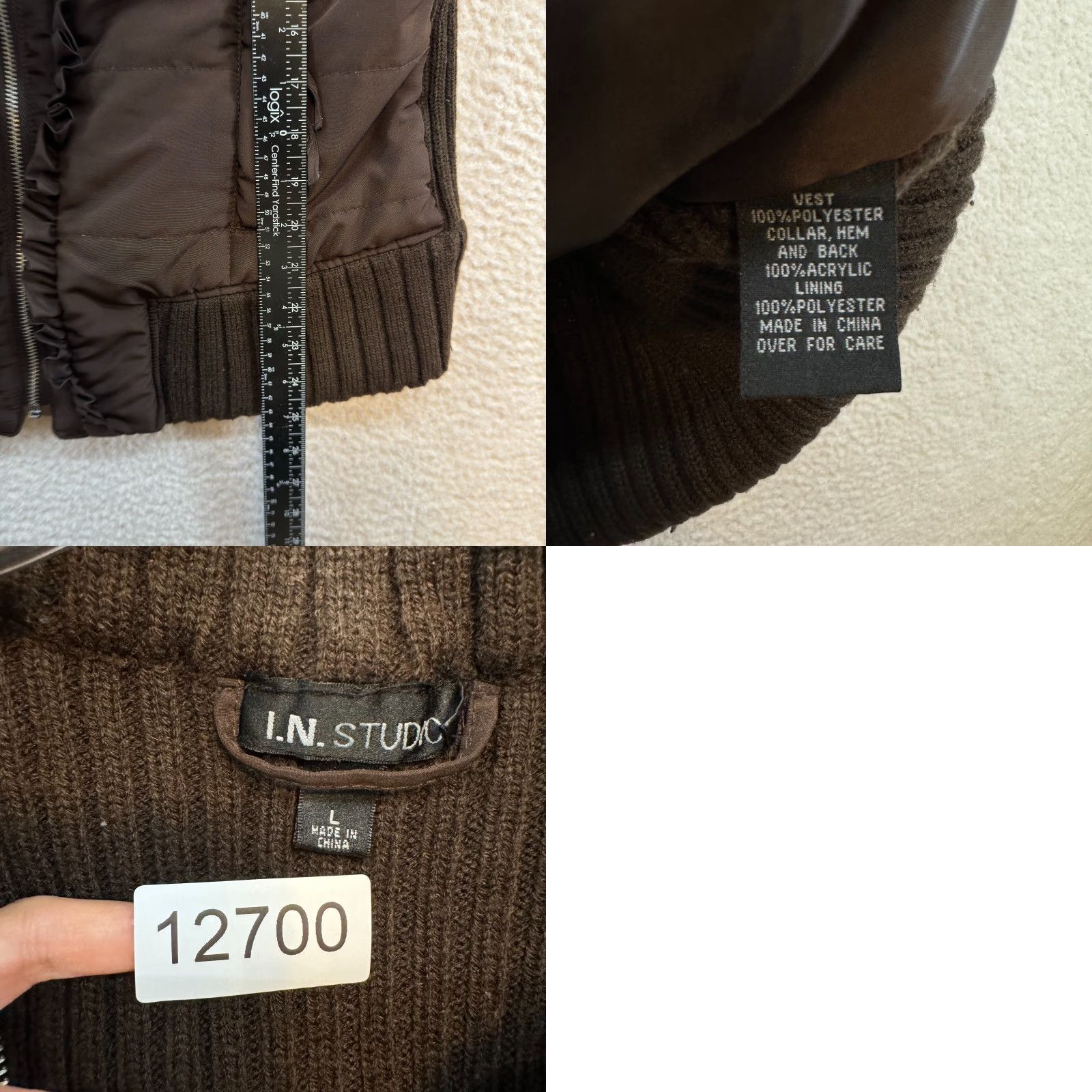 Vintage VINTAGE Y2K Puffer Vest Large Womens Brown Gorpcore Cyber Grunge Whimsigoth Vest Ladies L Brown Womens Grunge Whimsigoth Size L / US 10 / IT 46 - 8 Thumbnail