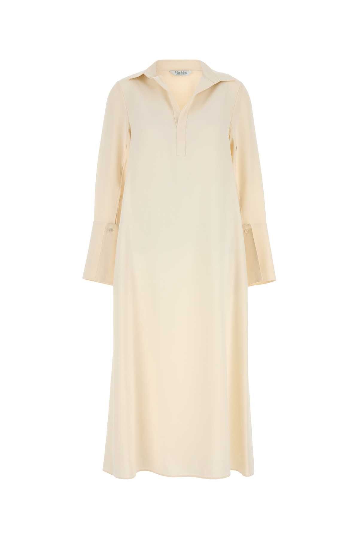 Max Mara Cream Stretch Silk Ossola Dress Size XS / US 0-2 / IT 36-38 - 1 Thumbnail