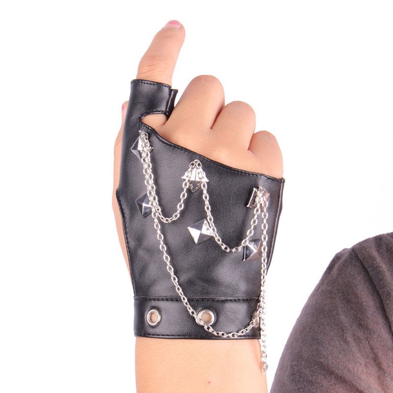 Japanese Brand × Leather Fingerless Leather Gloves Rivet Size ONE SIZE - 2 Thumbnail