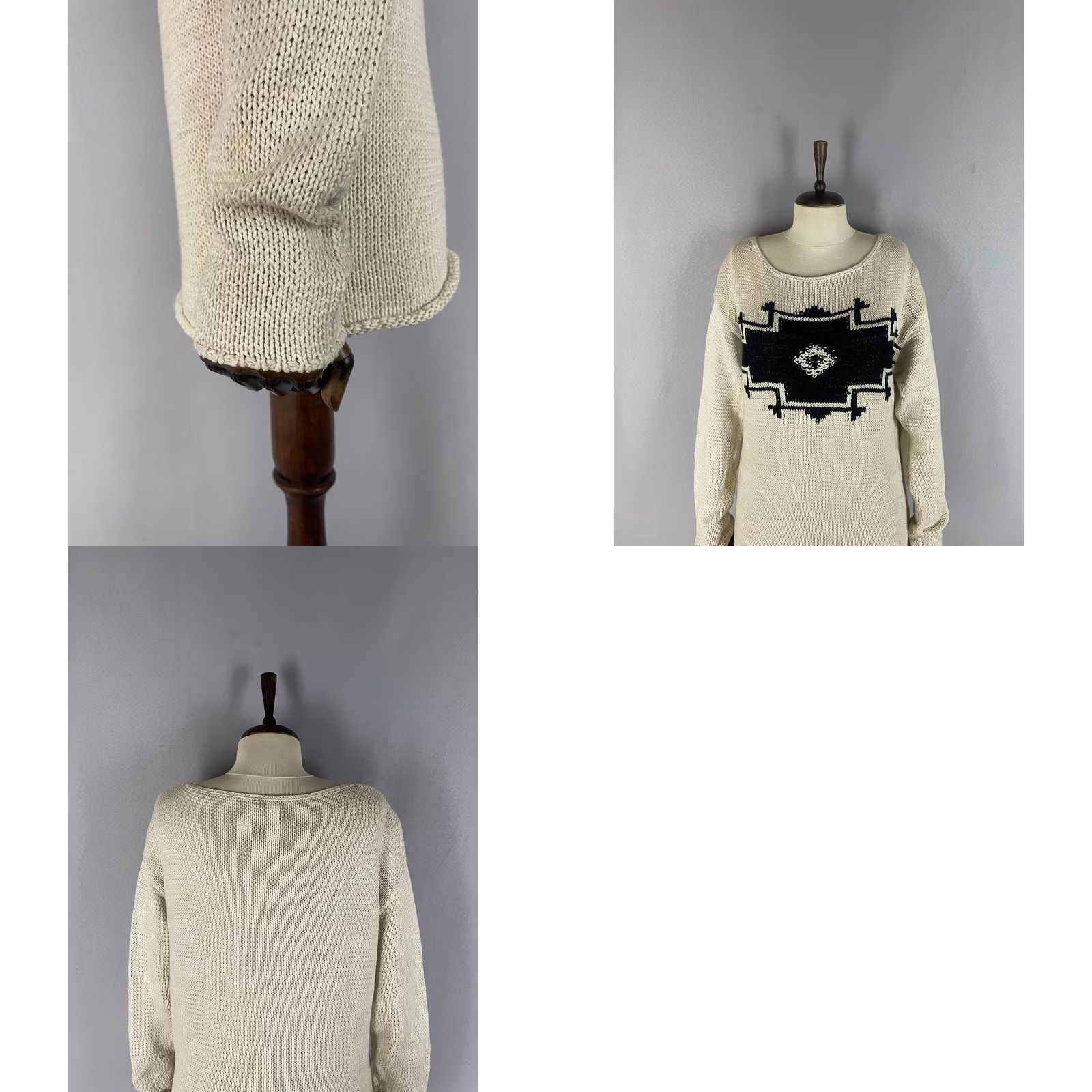 Ralph Lauren Ralph Lauren Womens Knit Sweater Size M Beige Cotton Scoop Neck Long Sleeve Regular Pullover Size M / US 6-8 / IT 42-44 - 8 Thumbnail