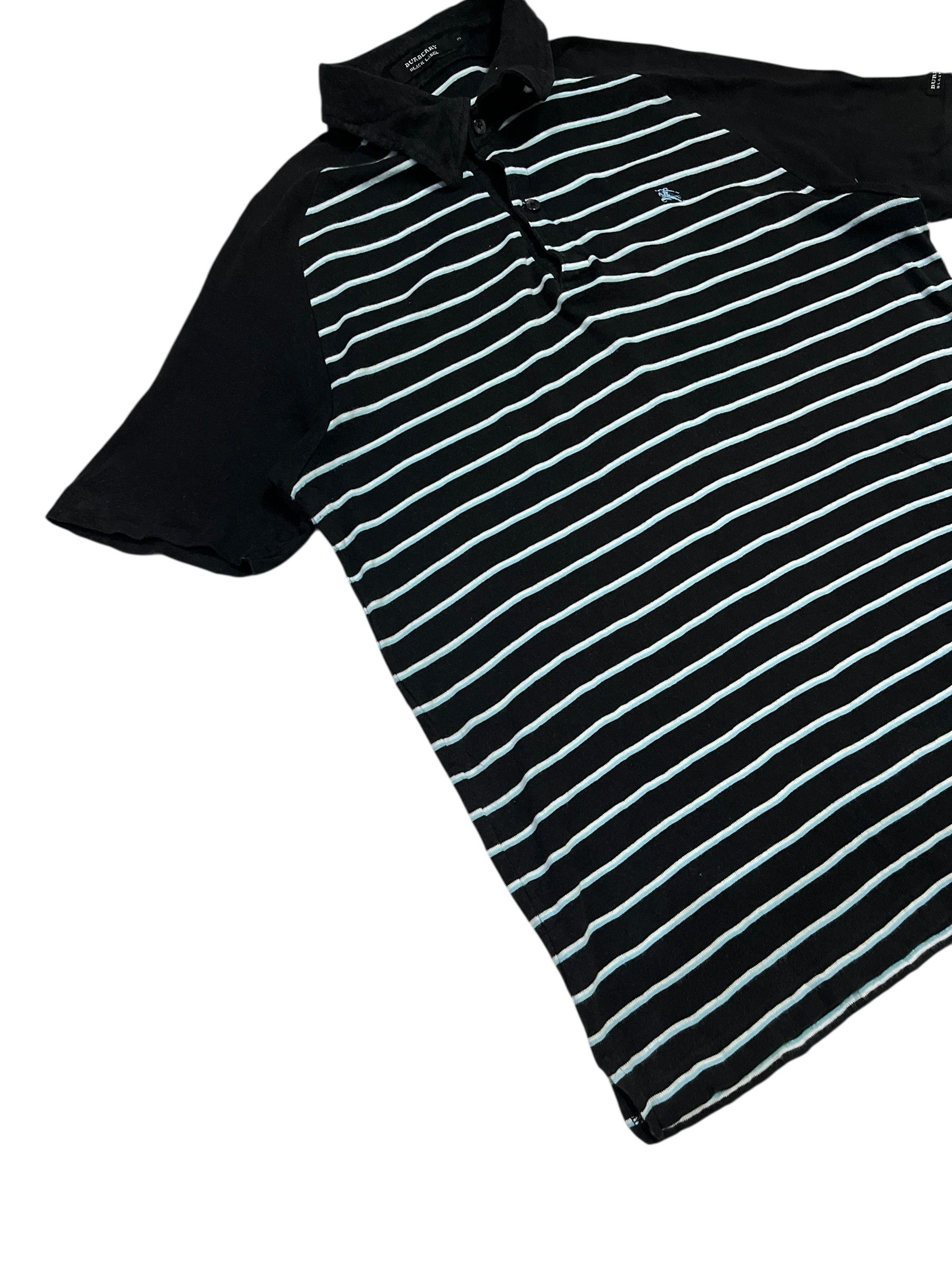 Burberry Burberry Black Label Stripes Collared Tshirt Made in Japan Size M / US 6-8 / IT 42-44 - 4 Thumbnail