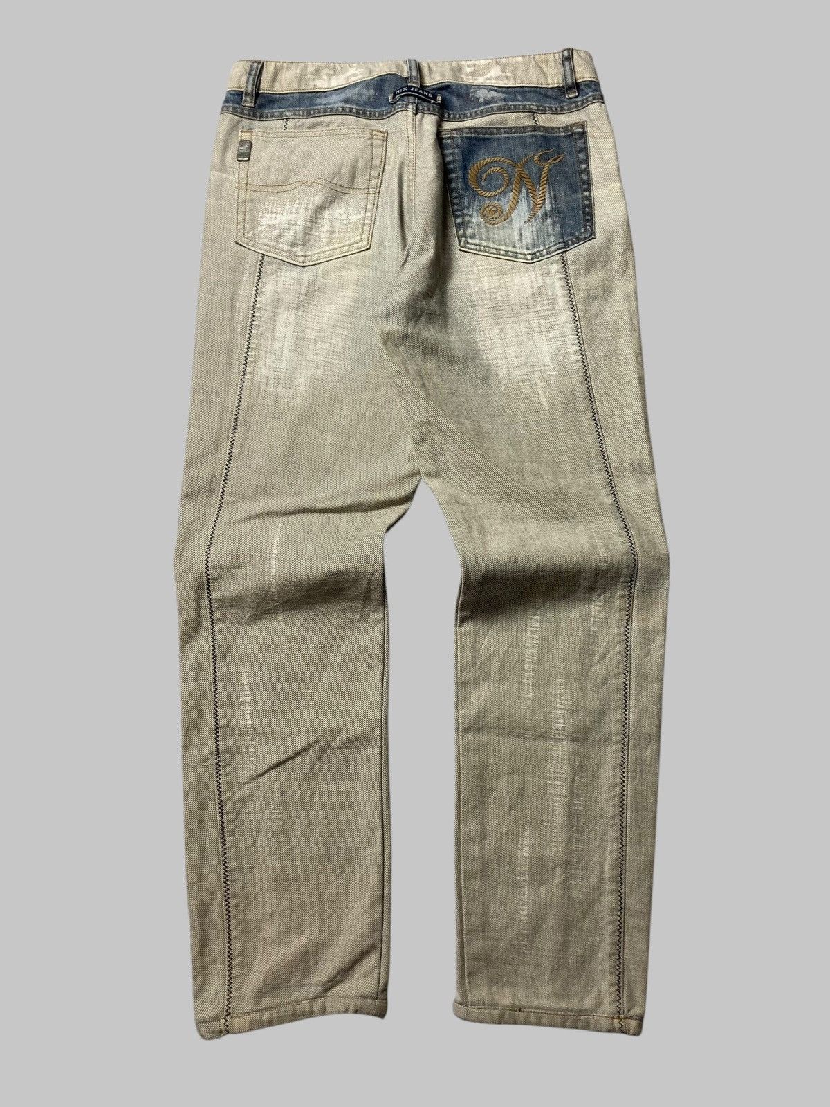Japanese Brand × Vintage NIX Two Tone Unique Jeans Size US 30 / EU 46 - 2 Thumbnail