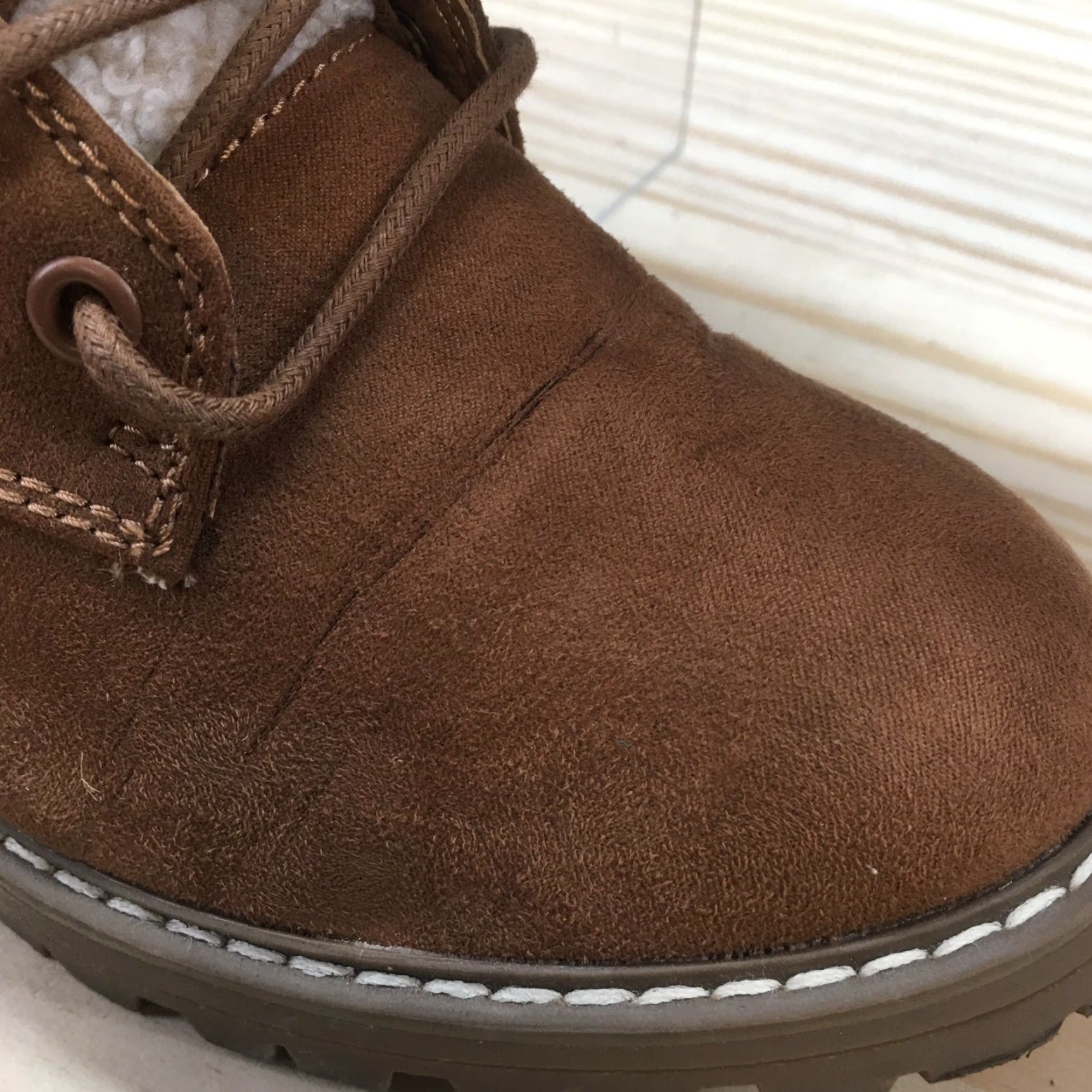 Vintage Universal Thread Ankle Boots Womens 7 Brown Tessie Sherpa Faux Fur Leather Boots Size US 7 / IT 37 - 3 Thumbnail