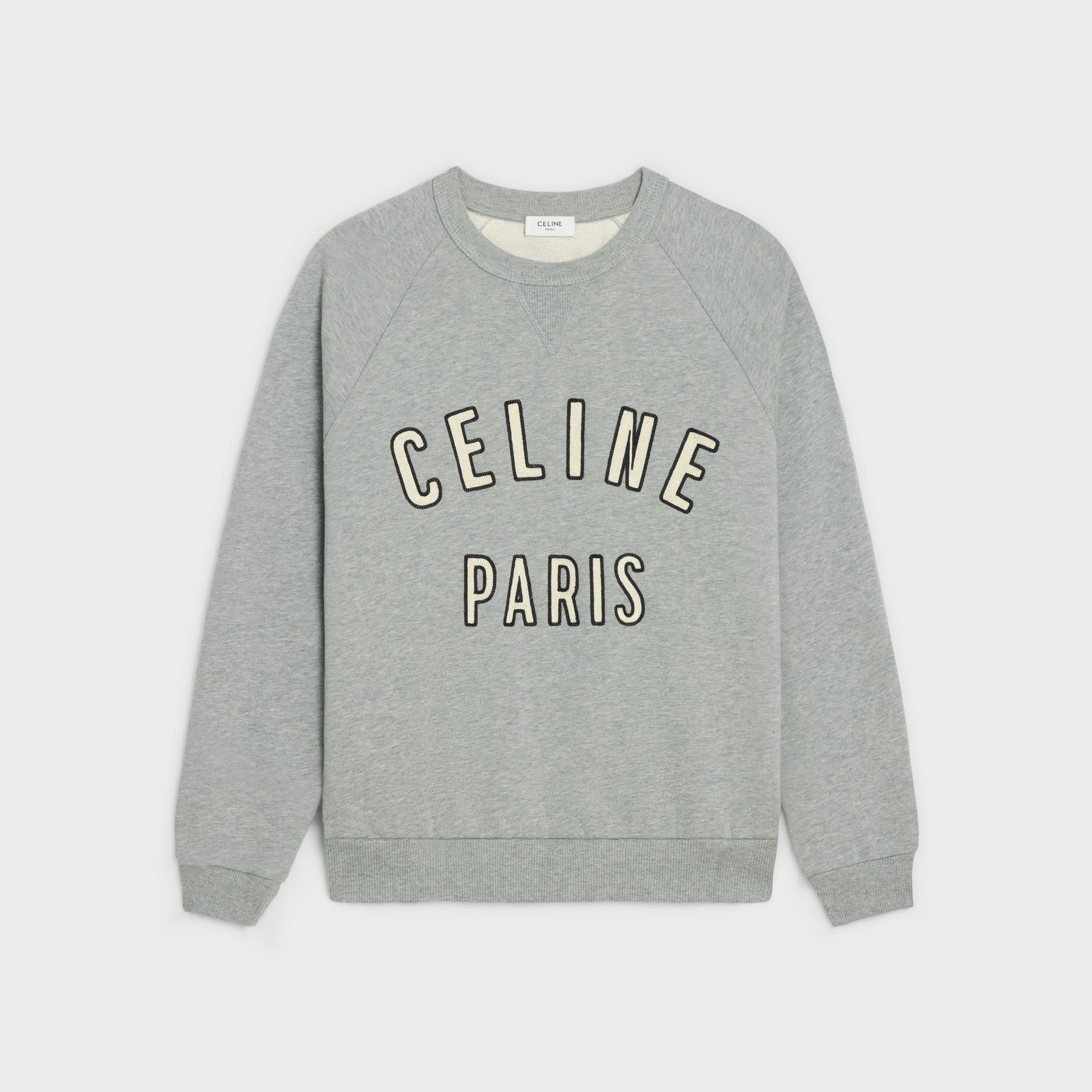 Celine o1bcso1str0925 2Y28D670Q Loose Sweatshirt Grey Melange/Ecru Size US L / EU 52-54 / 3 - 1 Thumbnail