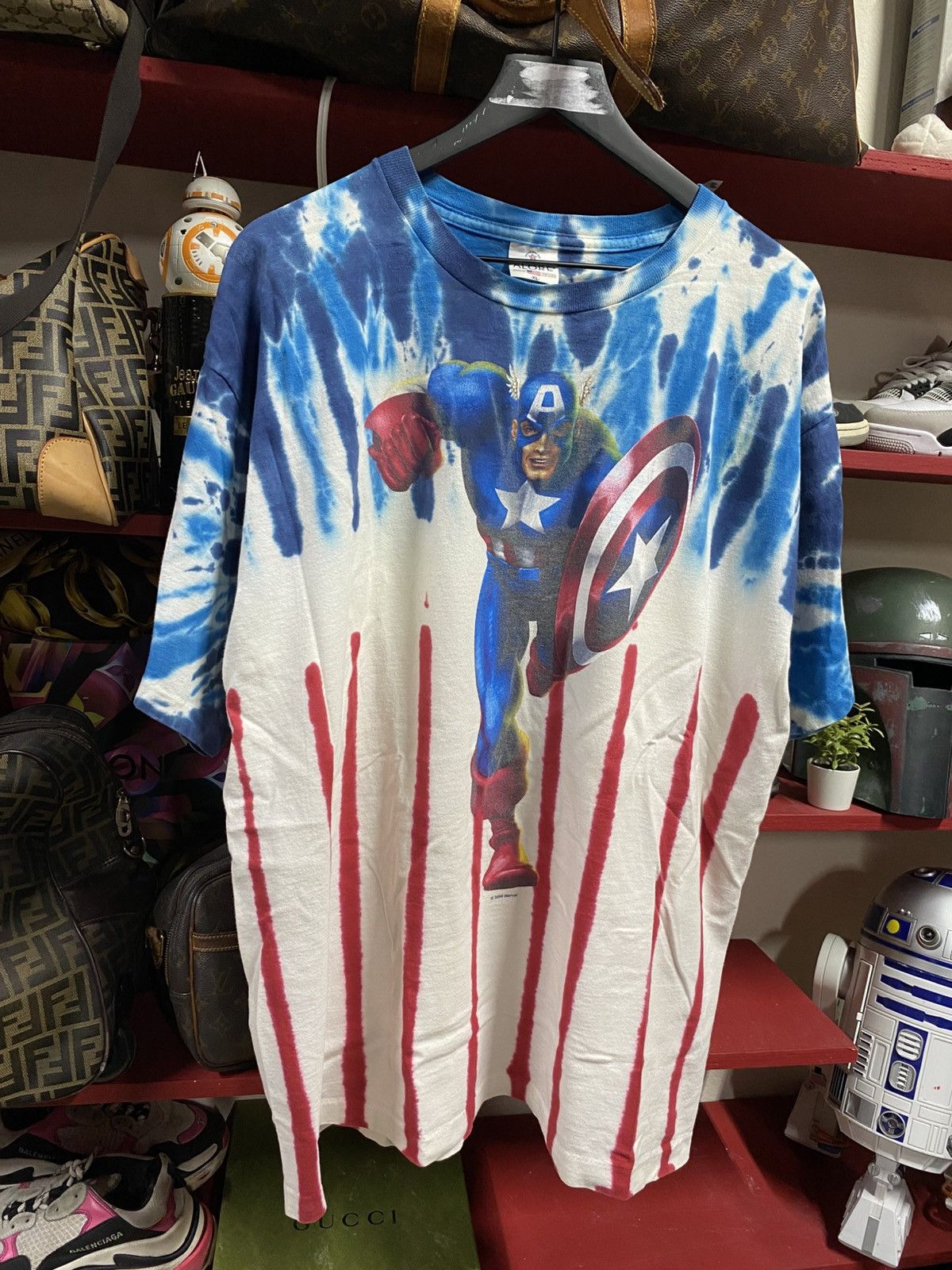 Marvel Comics × Vintage Vintage 00’ Marvel Comics Captain America Mens Shirt XLarge Size US XL / EU 56 / 4 - 1 Thumbnail