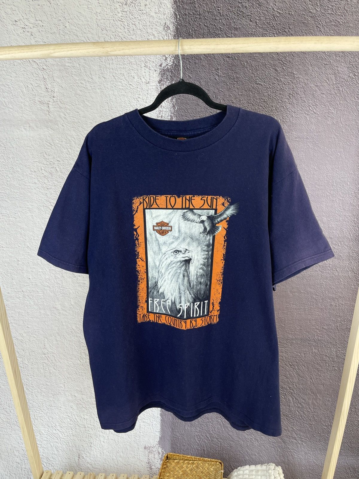 Harley Davidson Harley-Davidson vintage 2002 Tee Ride To the Sun Free Spirit Size US XL / EU 56 / 4 - 3 Thumbnail
