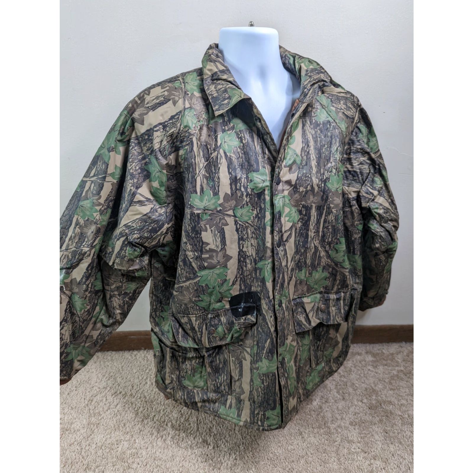 Rains VINTAGE Duck Bay CAMO Hunting Rain Coat Jacket Waterproof w/ Hood XL Mens Waterproof, Camouflage, PVC Rain Coat, Hunting Jacket Size US XL / EU 56 / 4 - 5 Thumbnail