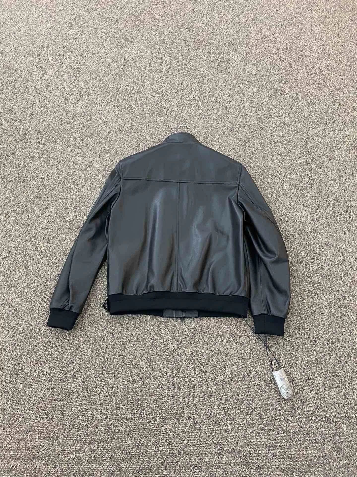Z Zegna ZZEGNA Men's Black Leather Jacket Size US XS / EU 42 / 0 - 5 Thumbnail