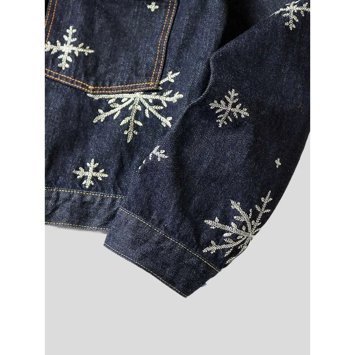 Kapital Kapital 14oz denim snow pattern embroidery 1ST JKT Jacket Size US XXL / EU 58 / 5 - 8 Thumbnail