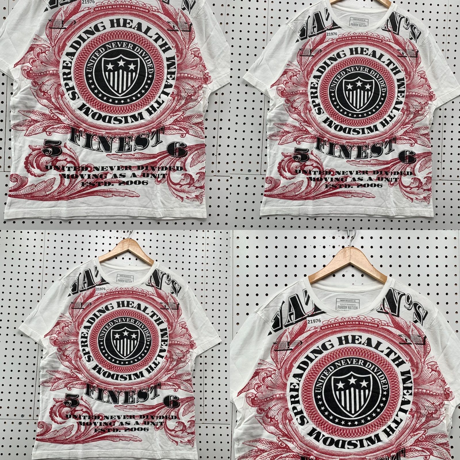 Gloverall Parish Nation Shirt Mens XL White Nations AOP Red All Over Print MONEY Graphic Men 5x28 Size US XL / EU 56 / 4 - 8 Thumbnail