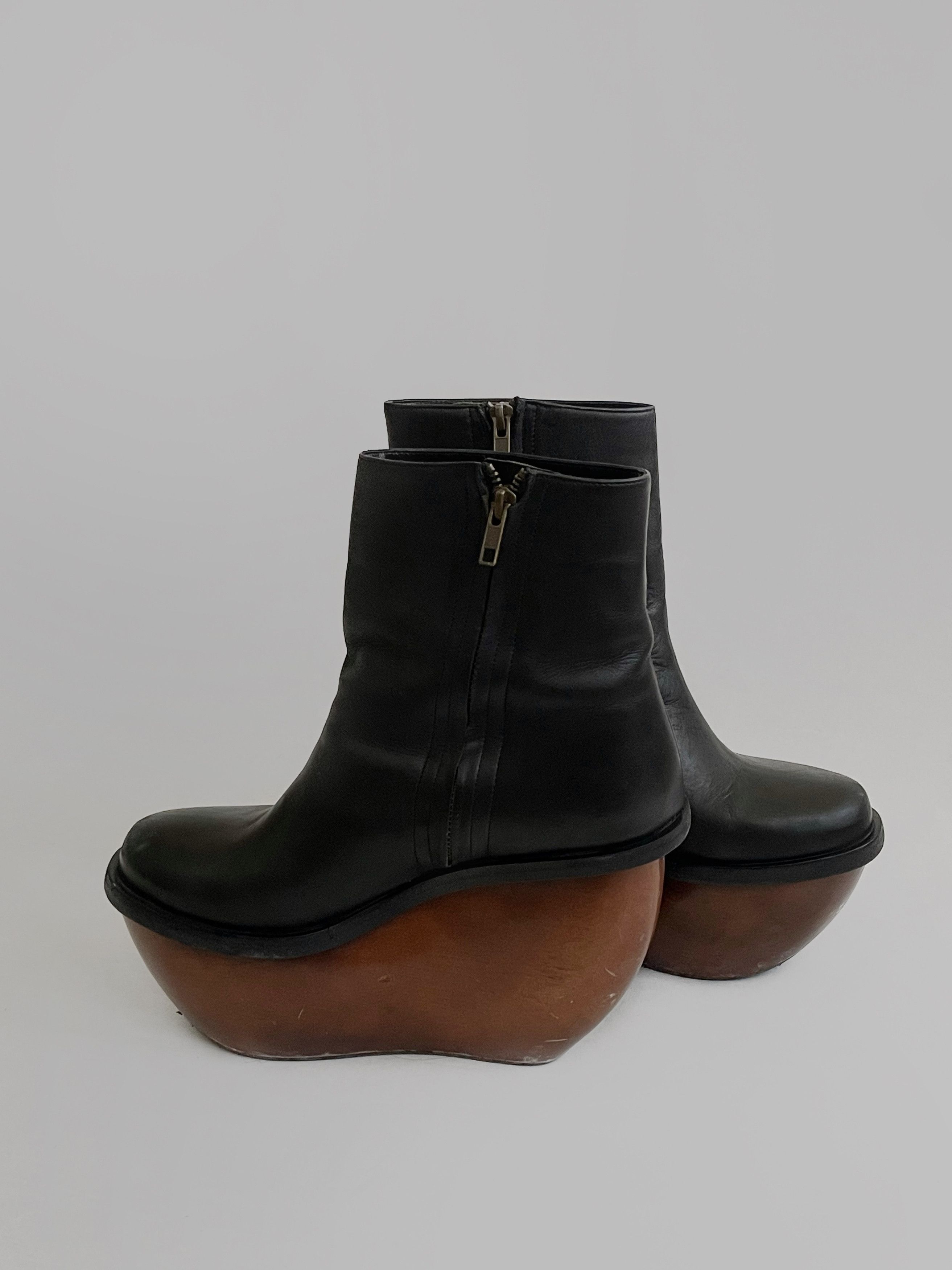 & Other Stories &other stories leather/wood Avant-garde platform boots Size US 8 / IT 38 - 13 Thumbnail