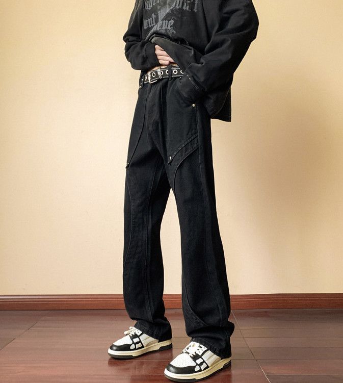 Japanese Brand Men's high street straight loose flared casual jeans Size US 32 / EU 48 - 3 Thumbnail