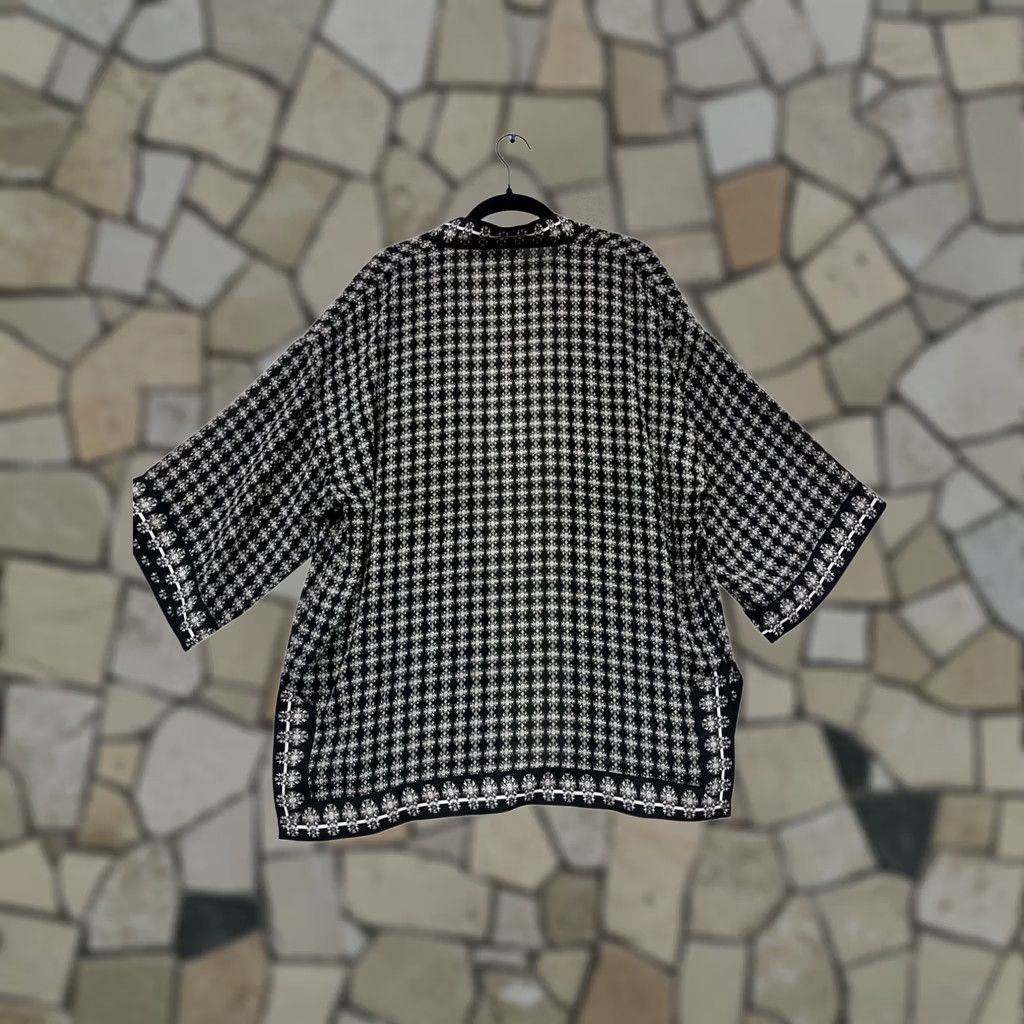 Vintage VINTAGE Max Studio Kimono Jacket Women L Black White Pattern - 894A Size L / US 10 / IT 46 - 1 Thumbnail