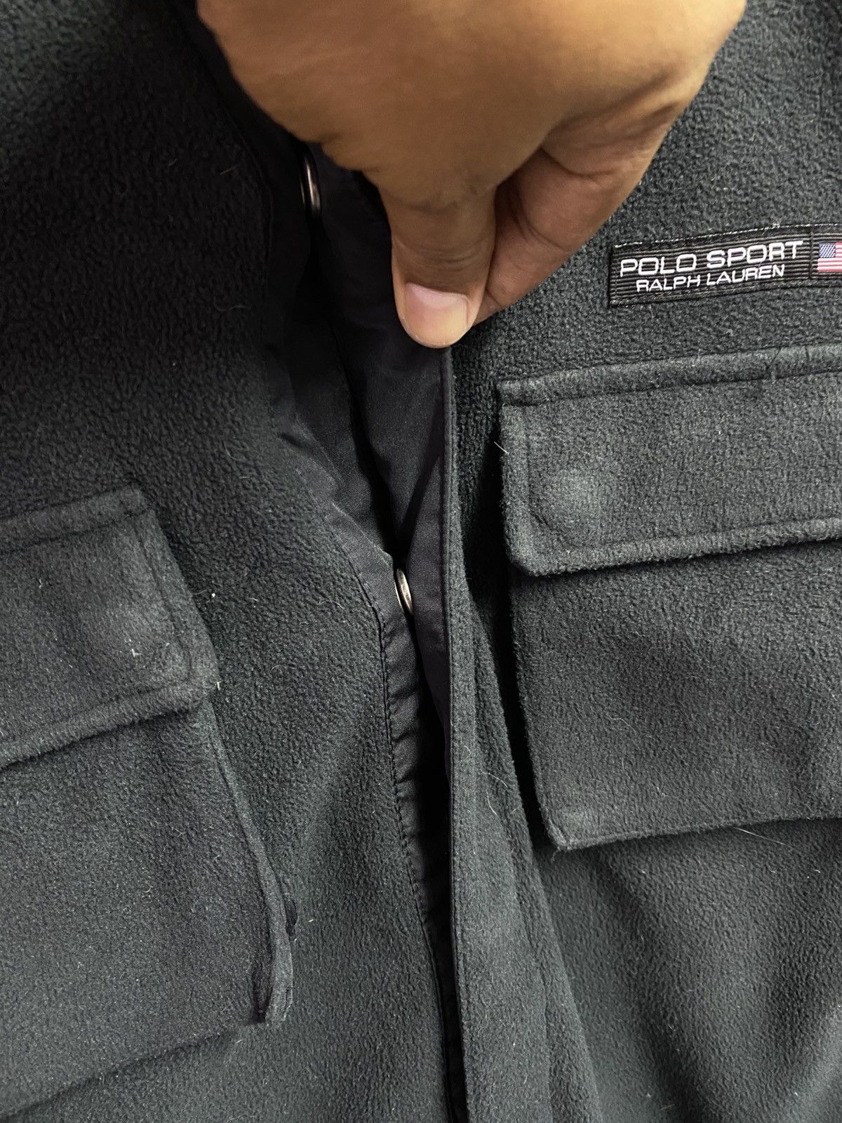 Polo Ralph Lauren vintage Polo Sport Ralph Lauren light fleece jacket in black Size US XL / EU 56 / 4 - 6 Thumbnail