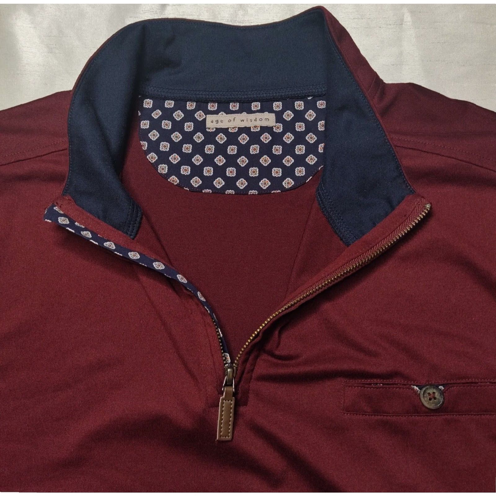Vintage AGE OF WISDOM Men 2XL Burgundy 1/4 Zip Pullover Shirt Shirt Mens 2XL Burgundy 1/4 Zip Pullover Shirt Size US XXL / EU 58 / 5 - 4 Thumbnail