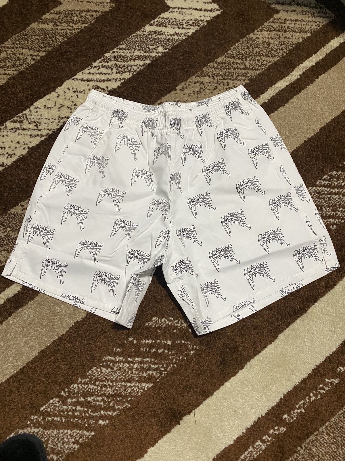 image of Revenge All Over Print Shorts in White, Men's (Size 28)
