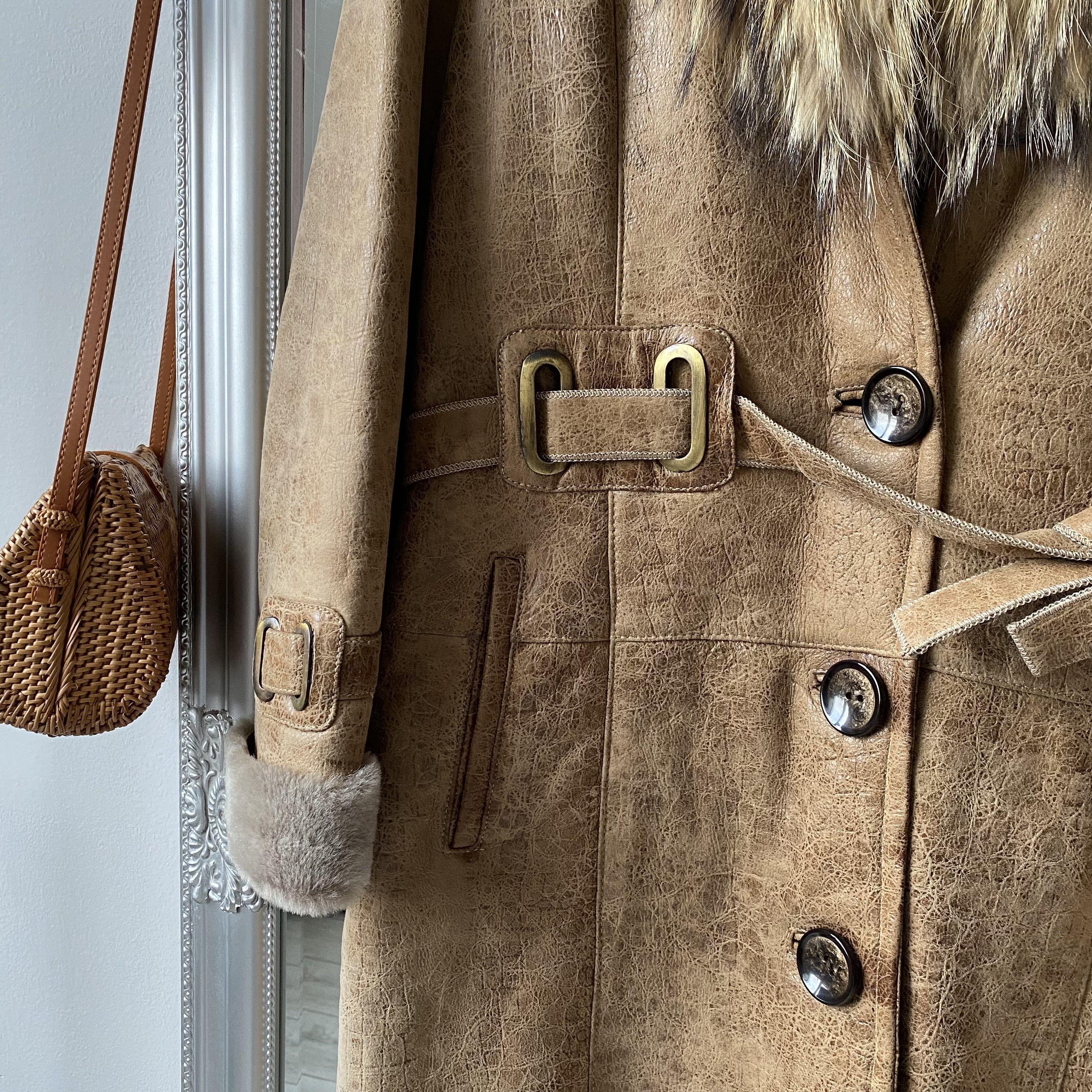 If Six Was Nine Y2K Vintage 2000s Real Fur Shepkins coat bandage Avant-garde Size L / US 10 / IT 46 - 10 Thumbnail