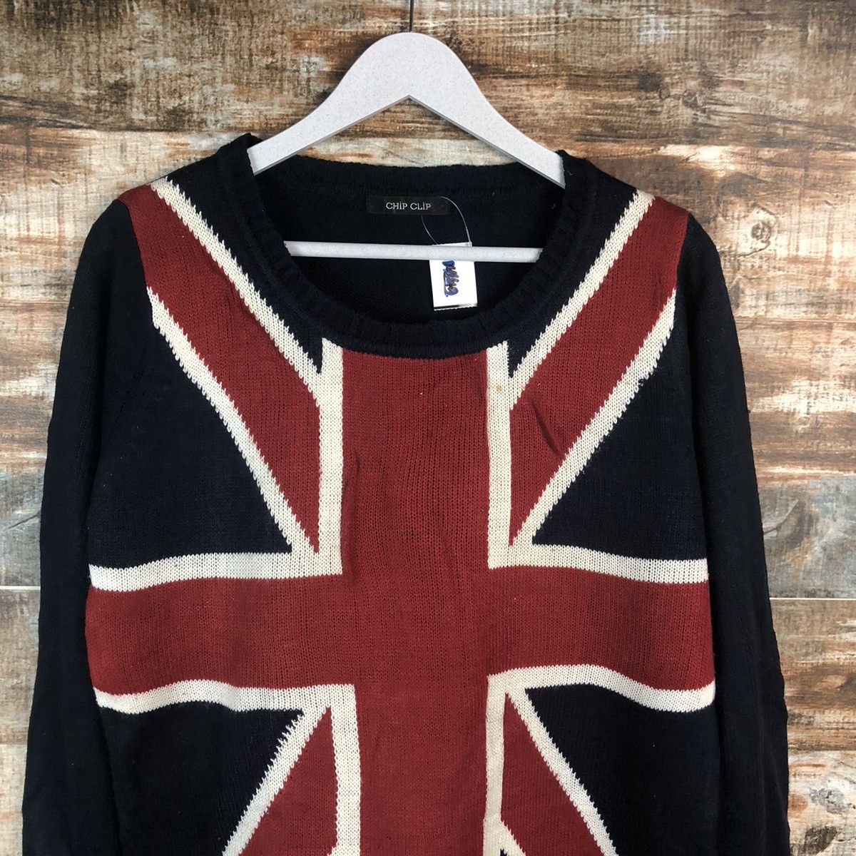 Vintage Chip Club Red British flag Knitwear #A1850 Size M / US 6-8 / IT 42-44 - 5 Thumbnail