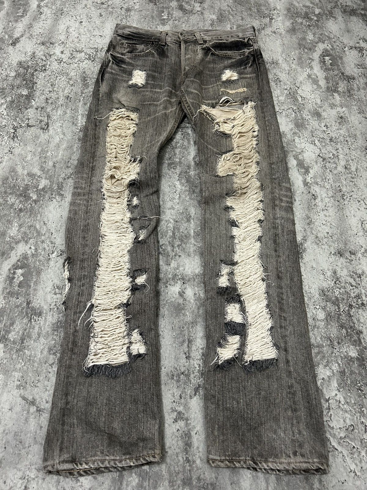 Japanese Brand Ego Tripping Japan Distressed Denim Pants Size US 30 / EU 46 - 2 Thumbnail