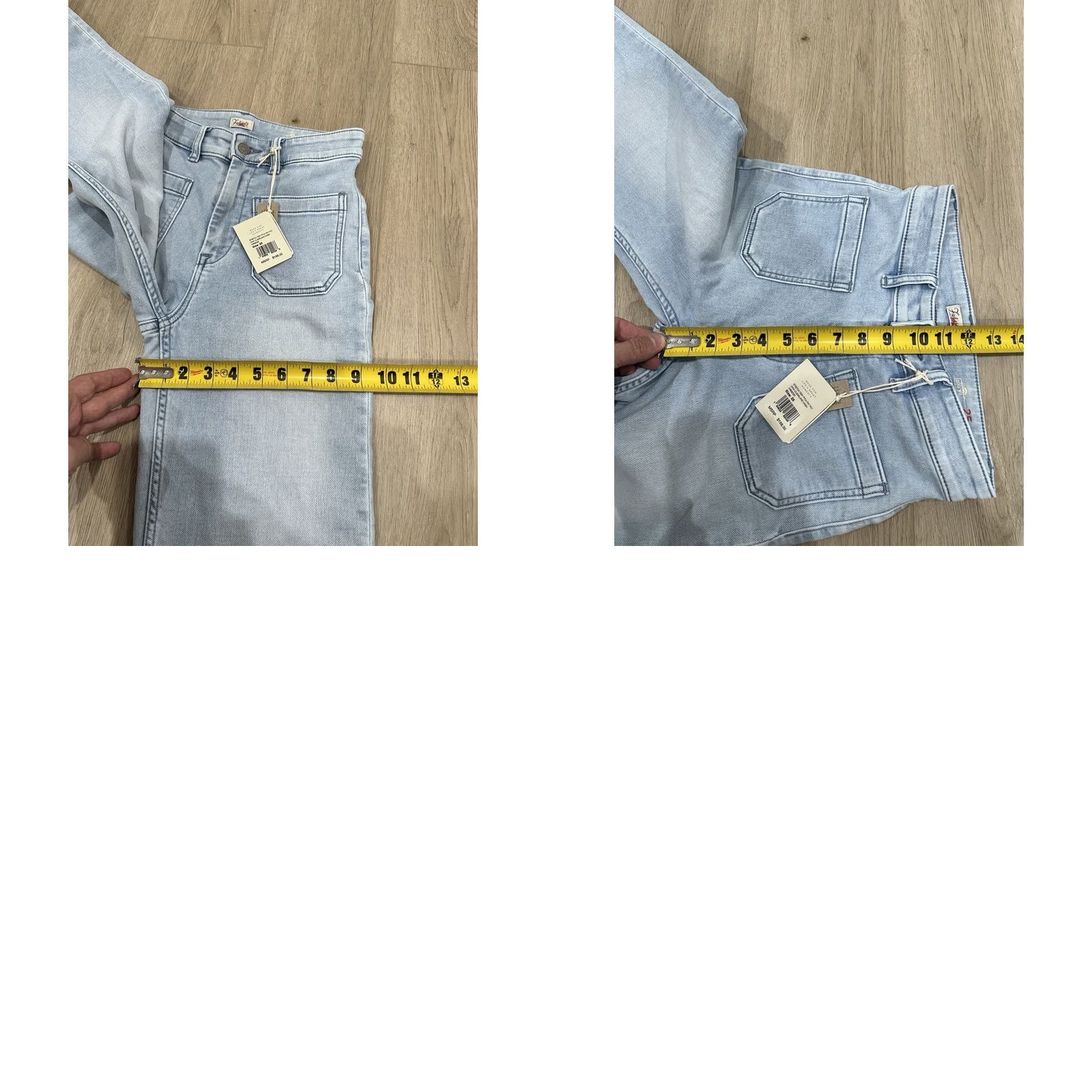 Faherty NWT Faherty Jeans Wide-Leg Patch Pocket Cotton Blend 25 Blue Womens Size 42" / US 20 - 10 Thumbnail