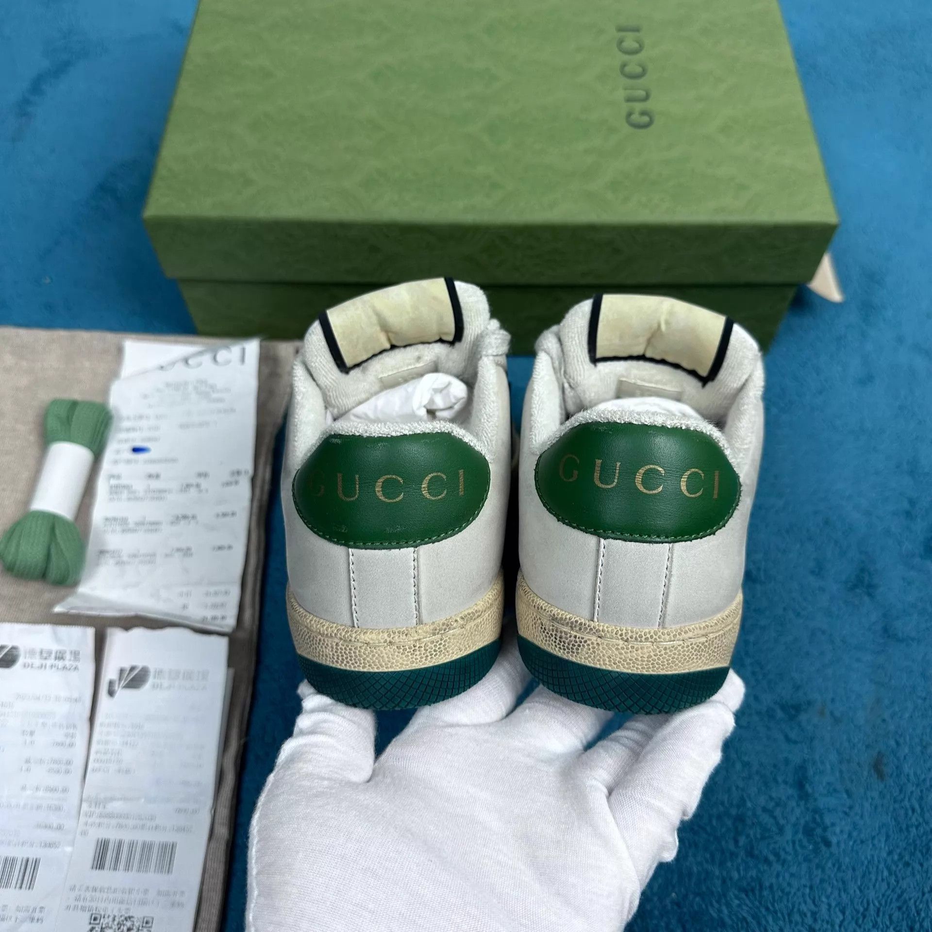 Gucci Gucci Rhyton Dirty Green Heel Tab EU 35.5 MINT Size US 5 / IT 35 - 4 Thumbnail