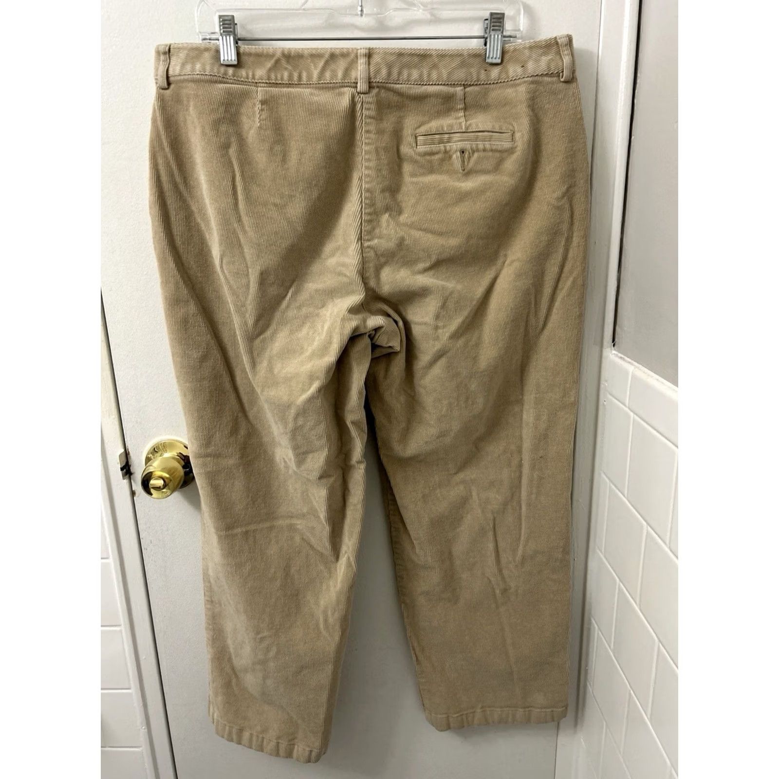 Vintage LL Bean Corduroy Pants Womens 16 36x27 Tan Brown Khakis Straight Leg Trousers 500952 Comfortable Pockets Stretch Easy Care Vintage No Size 38" / US 16 / IT 52 - 6 Thumbnail