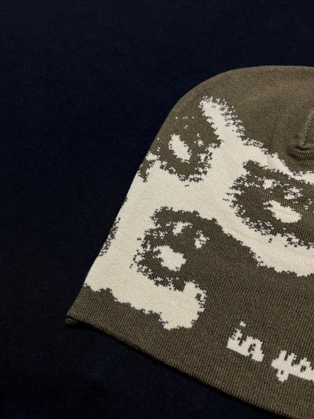 Japanese Brand In Your Eyes Reversible Olive No Cuff Knit Beanie OS Size ONE SIZE - 3 Thumbnail