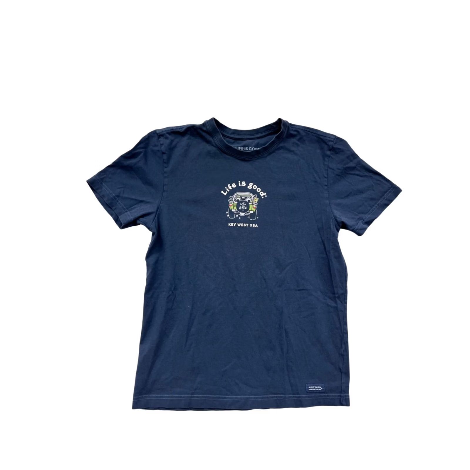 Life is Good Life Is Good Crusher Tee Key West USA Graphic Navy Blue S Mens Girls Unisex Adults Shirt Cn Crew Neck Short Sleeve 100% Cotton Size US S / EU 44-46 / 1 - 2 Thumbnail