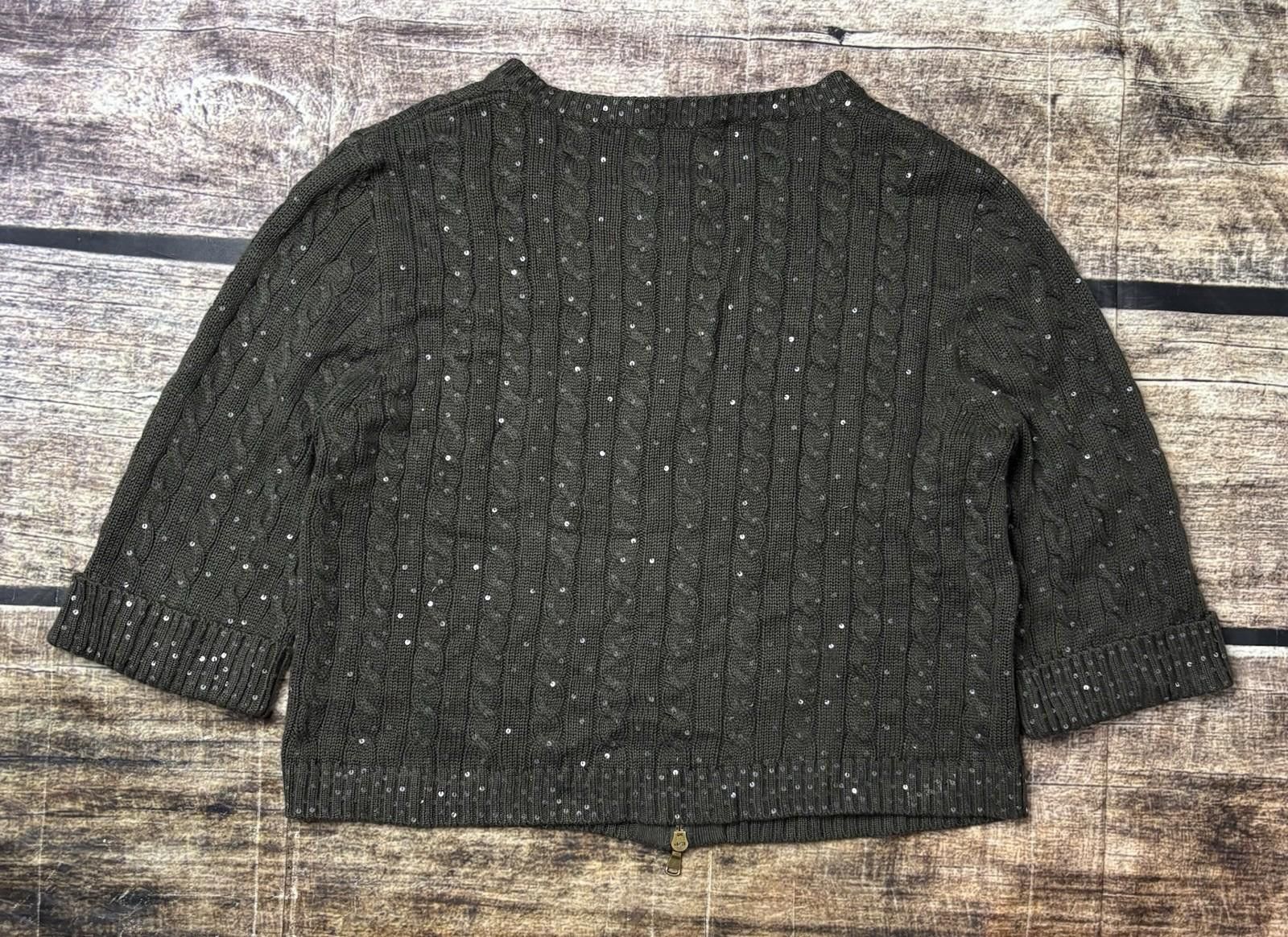 Other Per Se Sweater Womens Large Silk Cashmere Blend Cable Knit Size L / US 10 / IT 46 - 3 Thumbnail