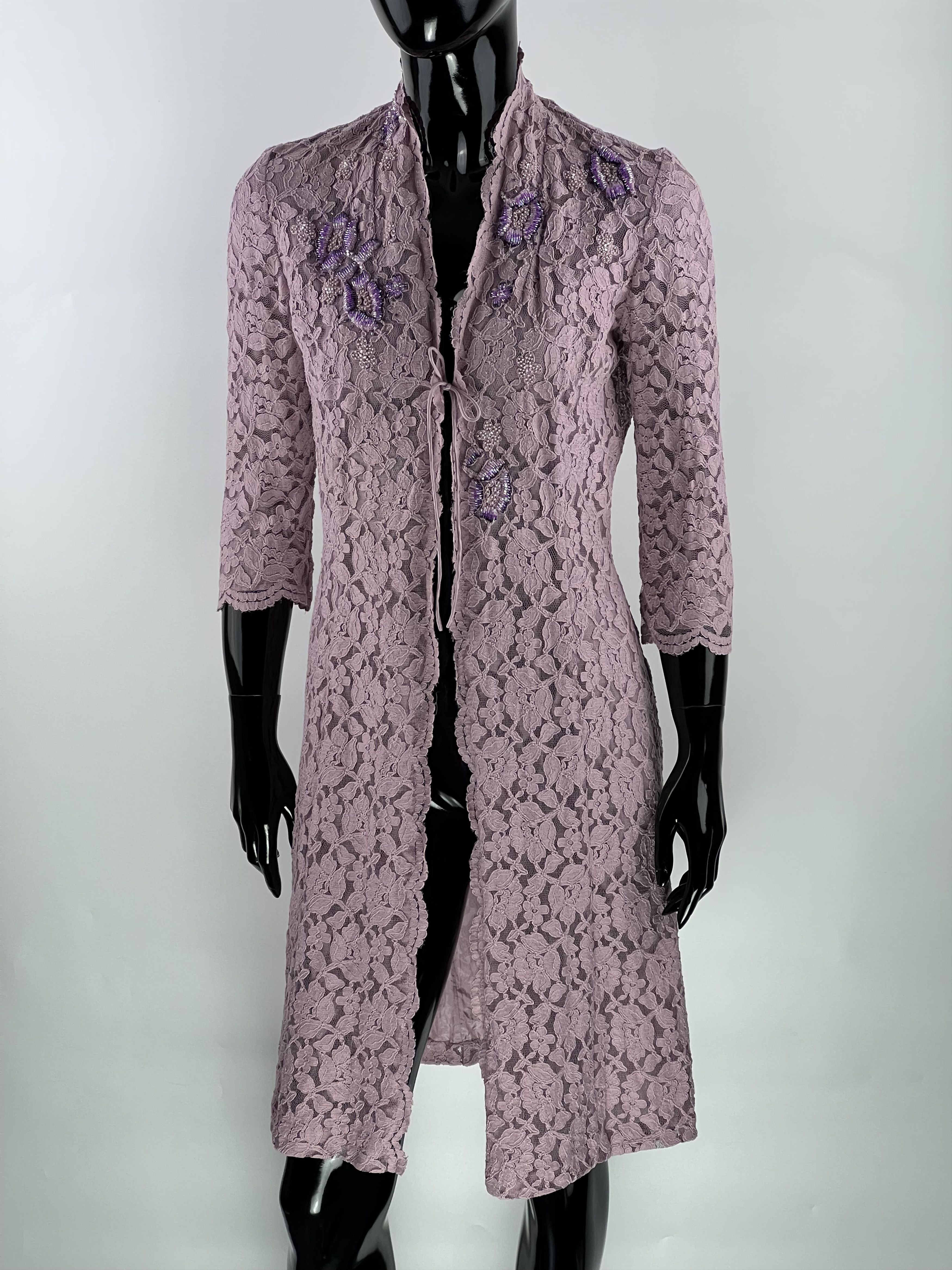 Designer Armand Ventilo Rhinestones Lace Cardigan Silk Lined Size 38 Size M / US 6-8 / IT 42-44 - 1 Thumbnail