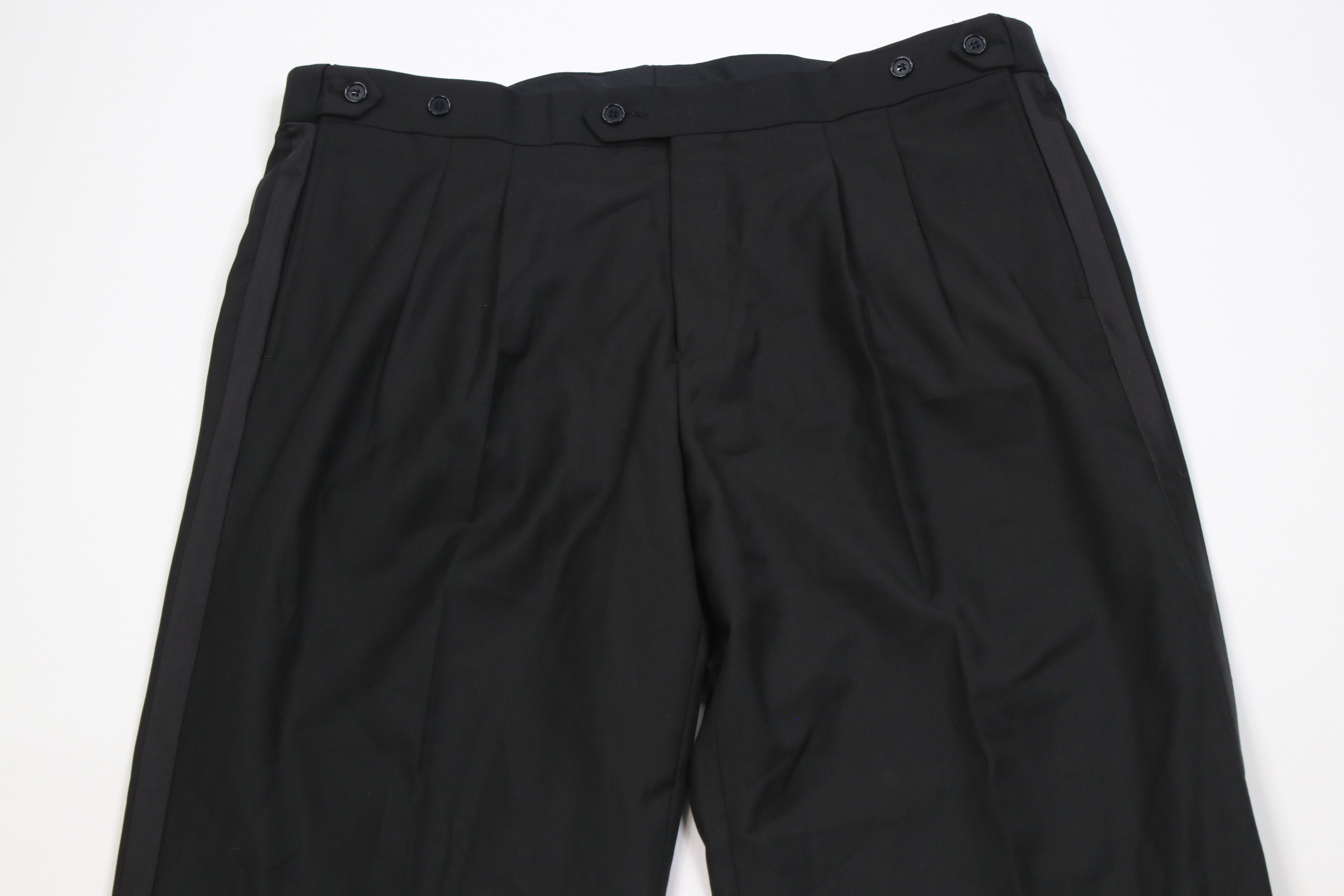 Vintage Vintage 90s Streetwear Wide Leg Tuxedo Chino Pants Black Size US 40 / EU 56 - 2 Thumbnail