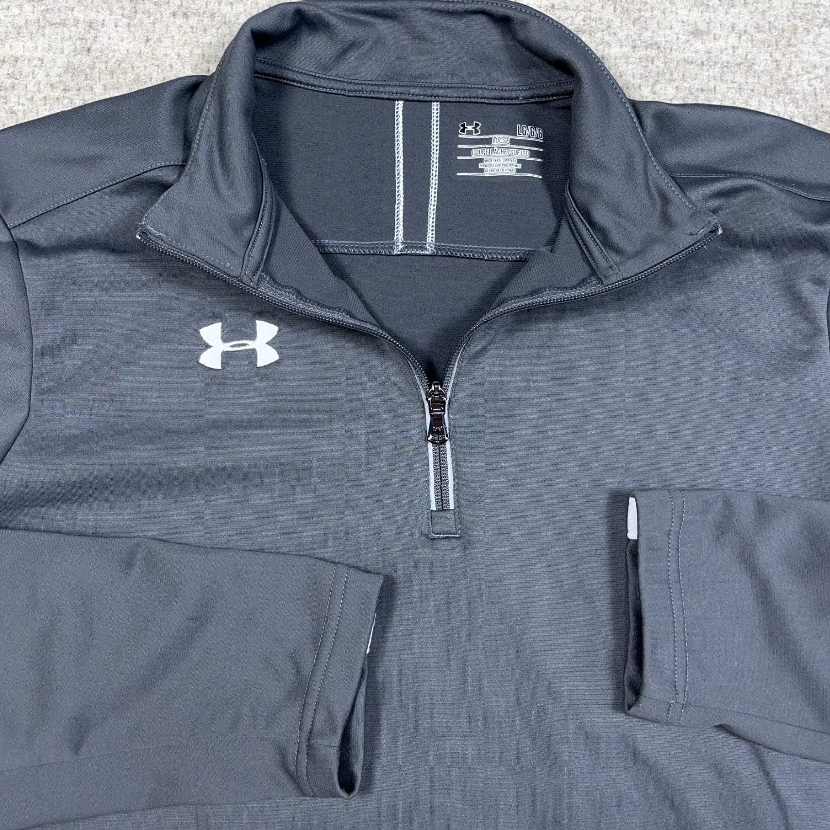 Under Armour Under Armour Sweater Men L Gray Pullover 1/4 Zip Performance Loose Fit Size US L / EU 52-54 / 3 - 2 Thumbnail