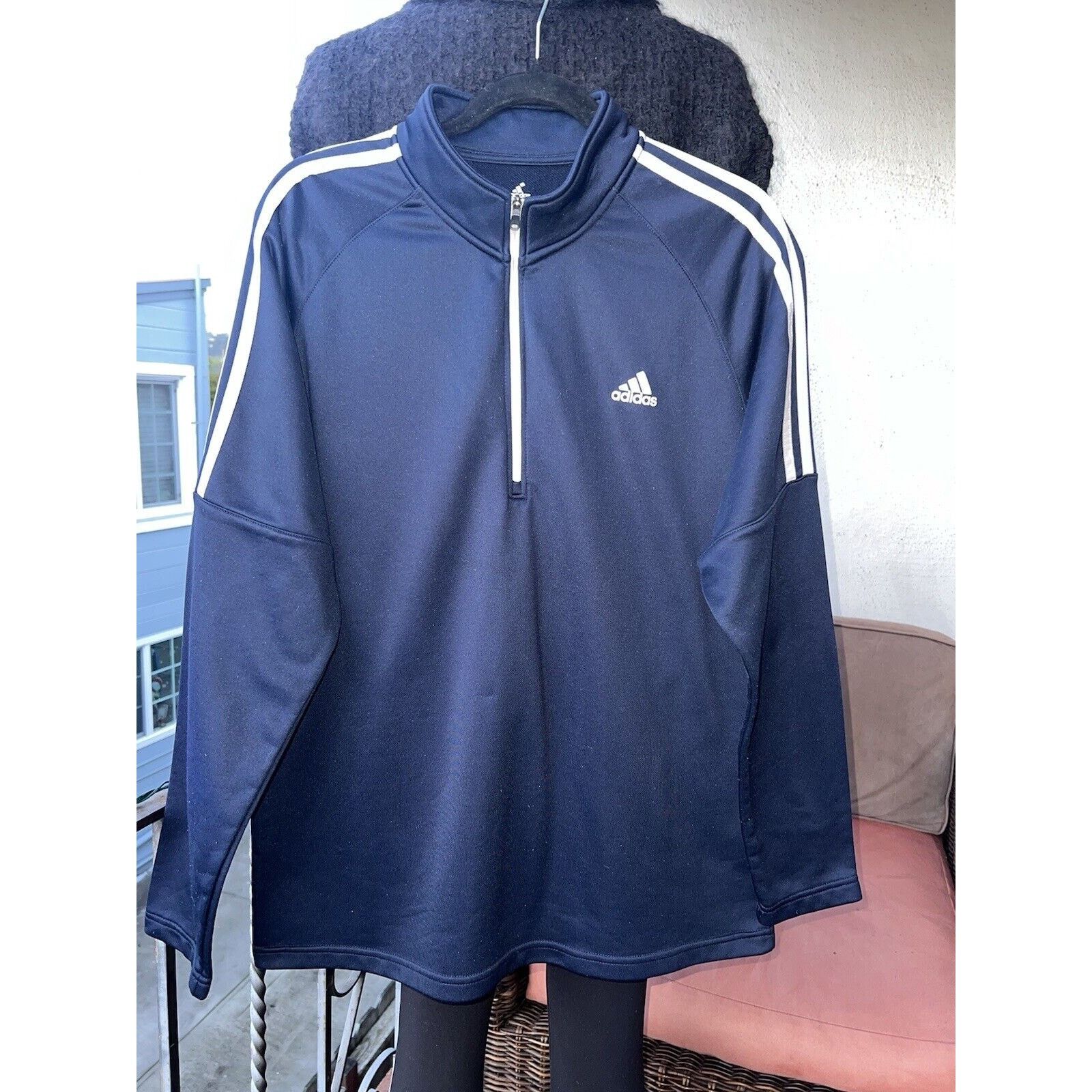 Adidas Adidas Golf Mens Large Pullover French Terry 1/4 Zip Crew Size US XL / EU 56 / 4 - 2 Thumbnail