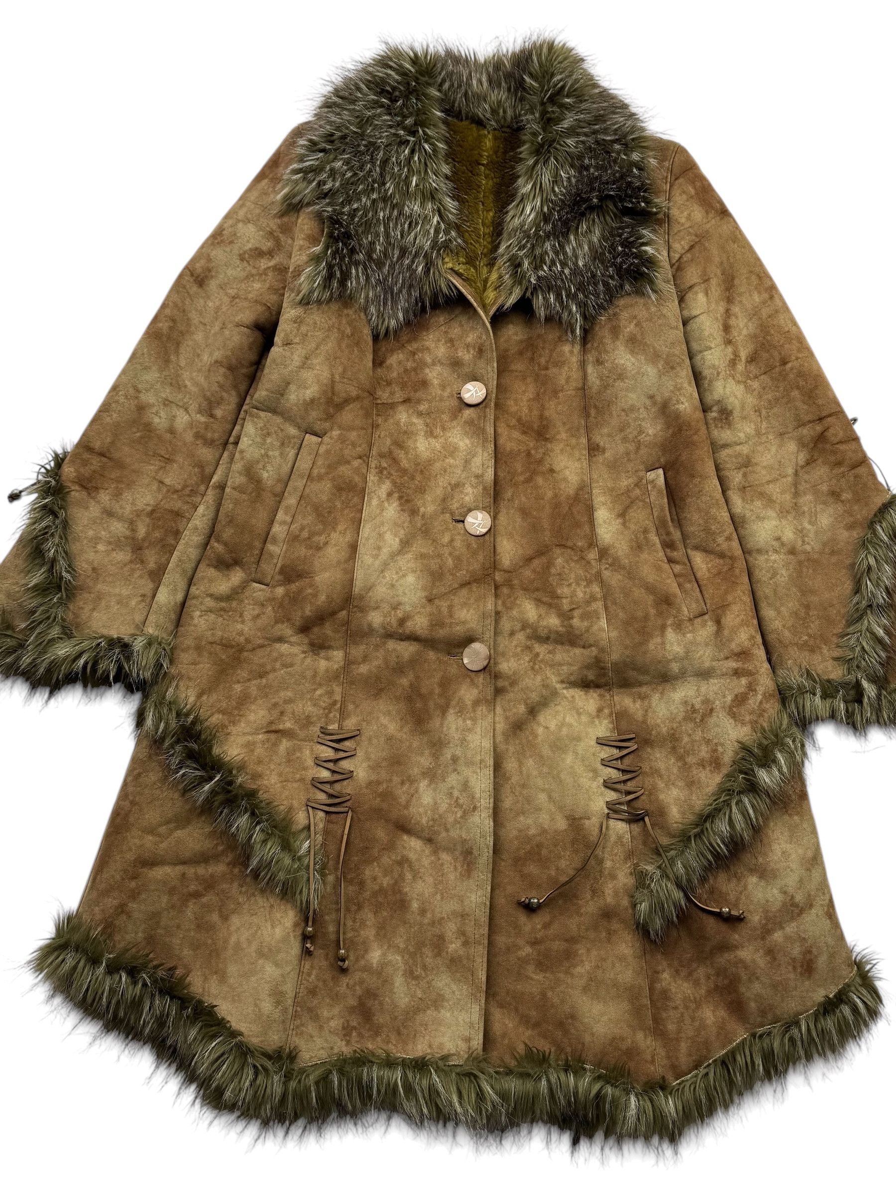 Vintage Vintage Faded Faux Sheepskin Coat W69(V9) Size L / US 10 / IT 46 - 2 Thumbnail