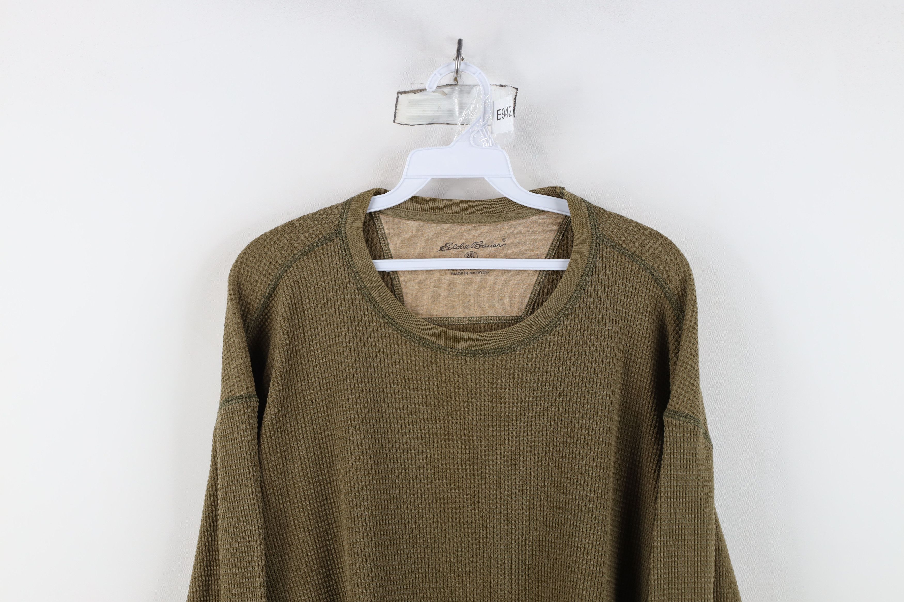 Eddie Bauer Vintage Eddie Bauer Thermal Waffle Knit Long Sleeve T-Shirt Size US XXL / EU 58 / 5 - 2 Thumbnail
