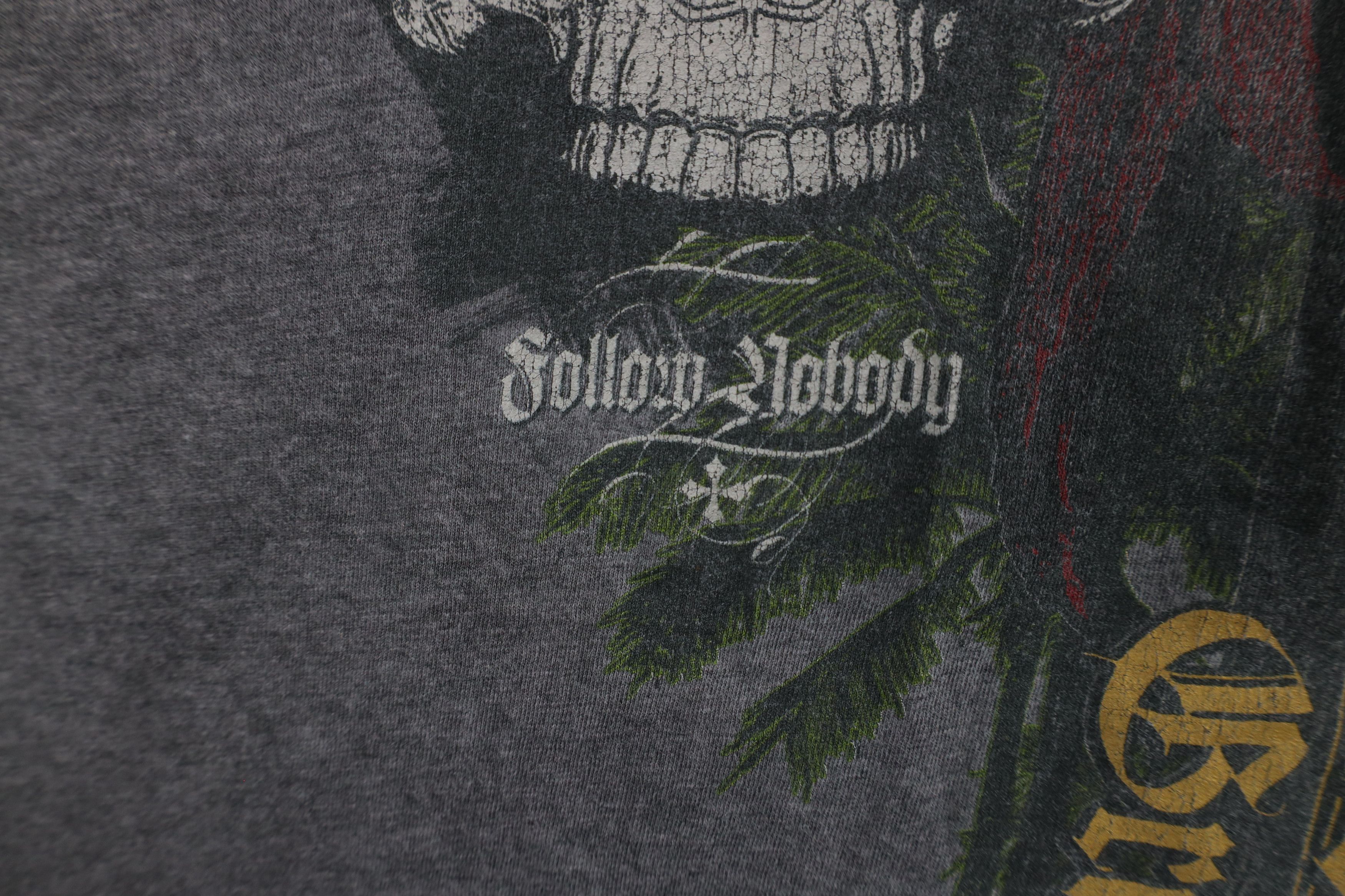 Harley Davidson × Vintage Vintage Harley Davidson Thin Skull Pirate Acid Wash T-Shirt Size US XL / EU 56 / 4 - 6 Thumbnail