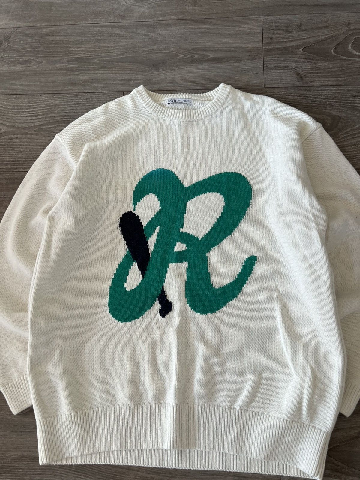 Japanese Brand × Zara ‼️Avant Garde Abstract Knit Logo Casual Sweater‼️ Size US L / EU 52-54 / 3 - 13 Thumbnail